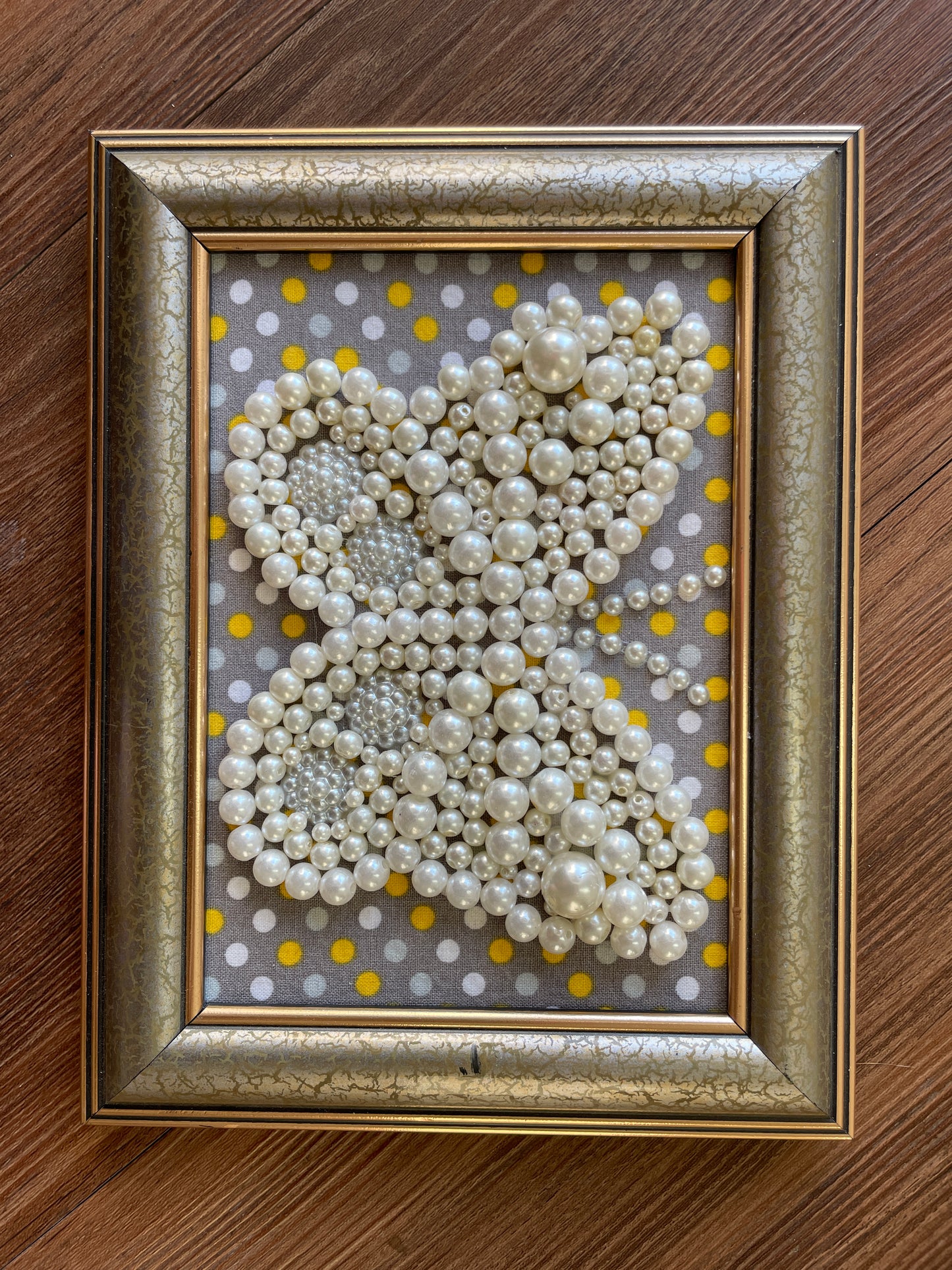 White, Gold, and Gray Framed Jewelry Butterfly Handmade with Over 15 Pieces of Vintage & Upcycled Jewelry