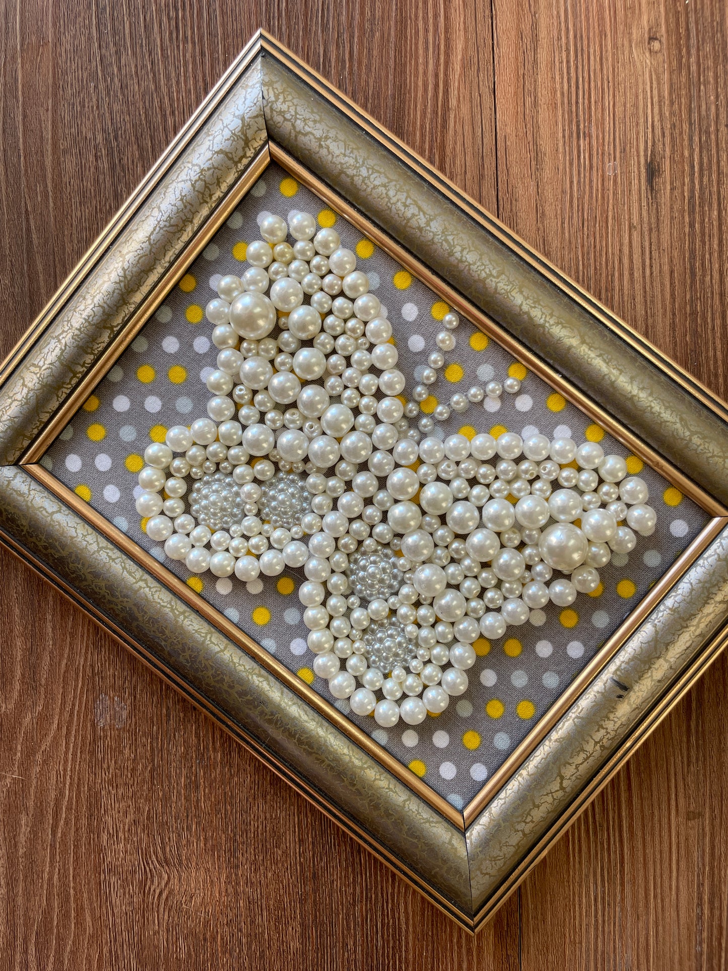 White, Gold, and Gray Framed Jewelry Butterfly Handmade with Over 15 Pieces of Vintage & Upcycled Jewelry