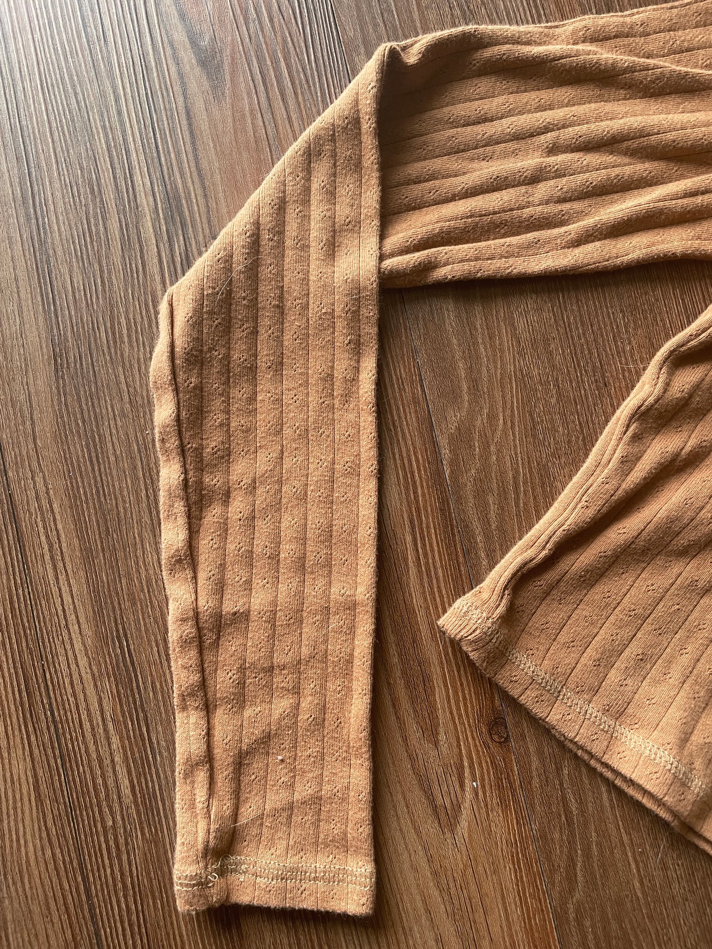 Women’s Small Aerie by American Eagle Burnt Orange Ribbed Mock Neck Long Sleeve Crop Top