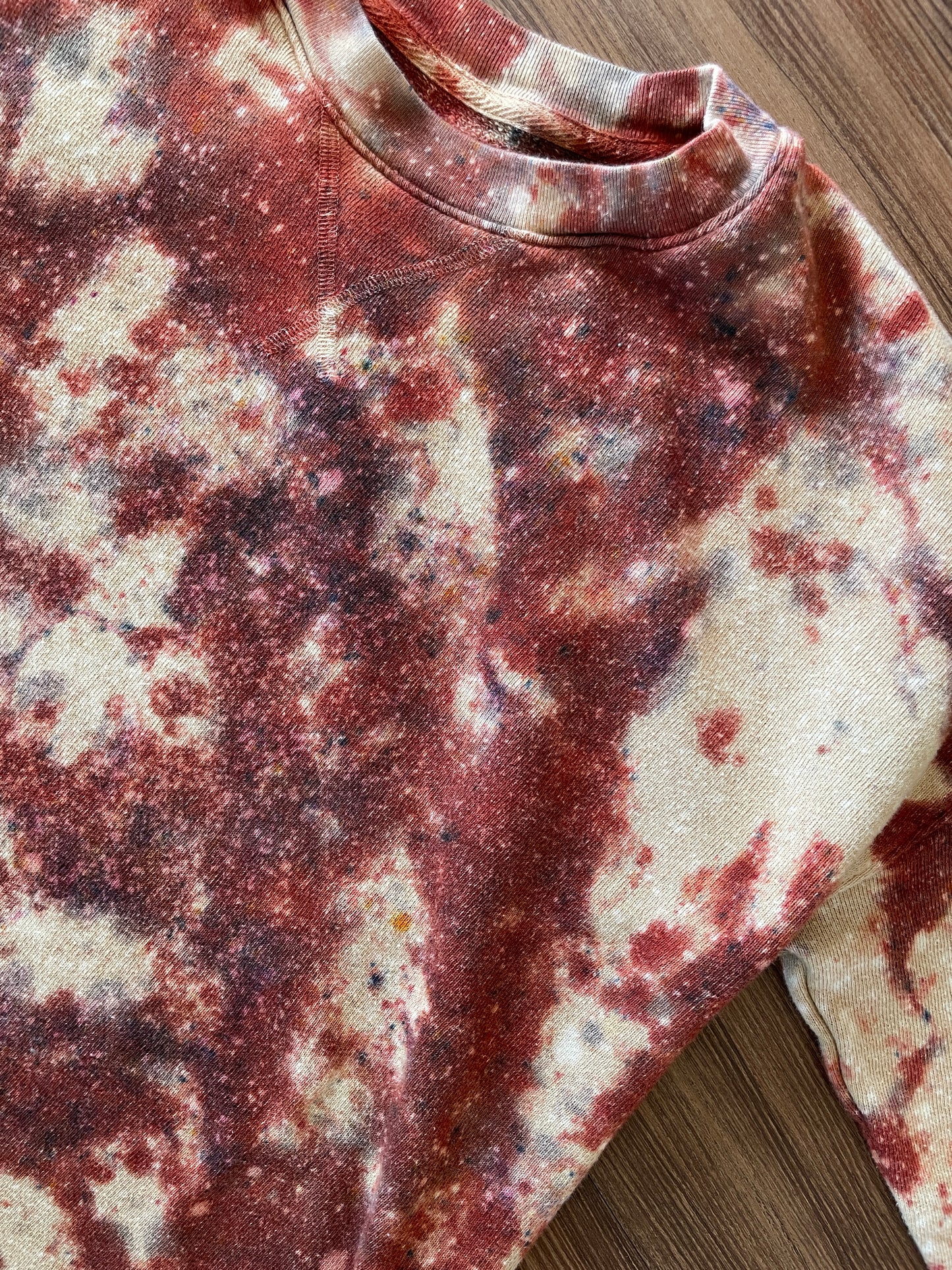 Medium Women’s Earth Tones Tie Dye Lightweight Crewneck Sweatshirt | Yellow and Orange Tie Dye Long Sleeve Sweater