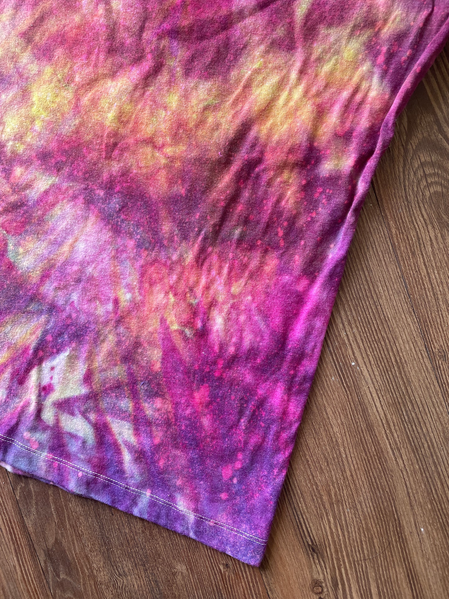 Large Women's Mischief Managed Tie Dye T-Shirt | Pink Galaxy Tie Dye Short Sleeve