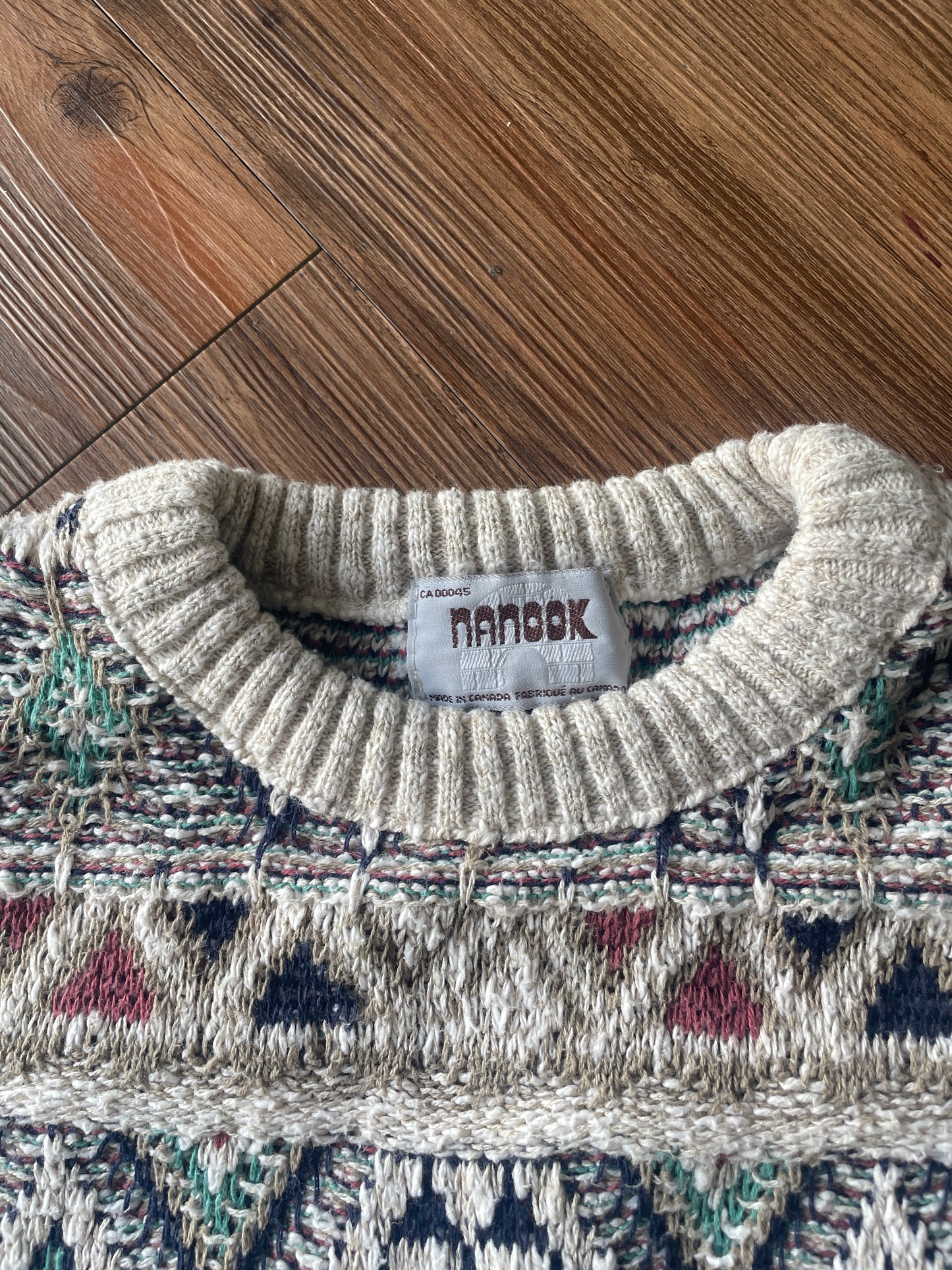 Large Men’s Nanook Vintage Chunky Knit Geometric Striped Sweater