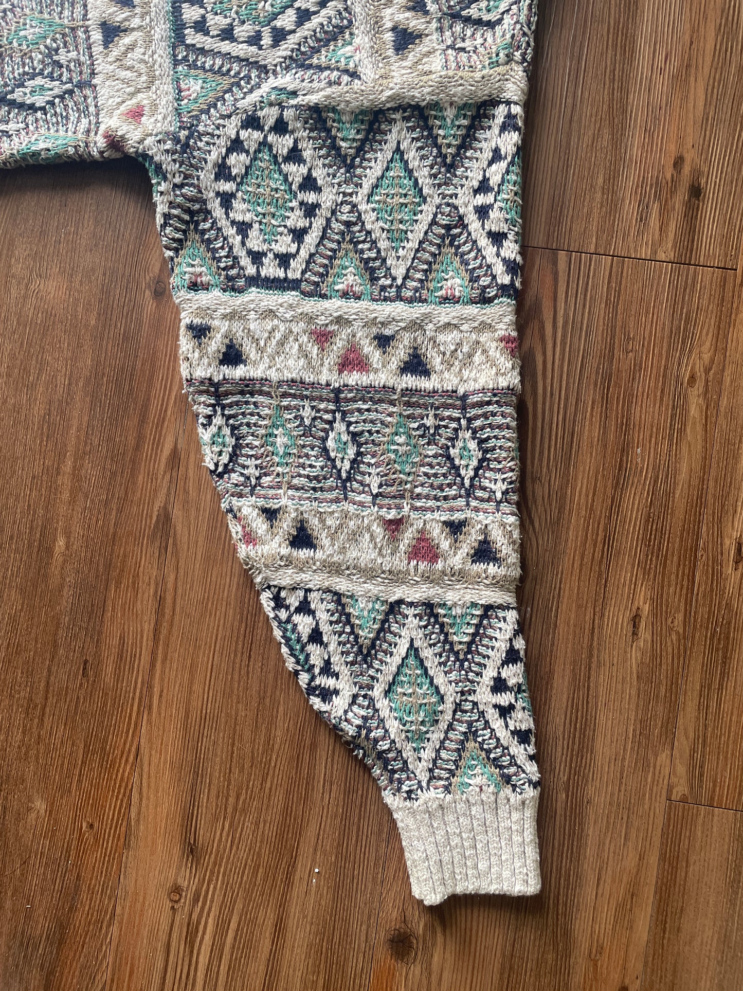 Large Men’s Nanook Vintage Chunky Knit Geometric Striped Sweater