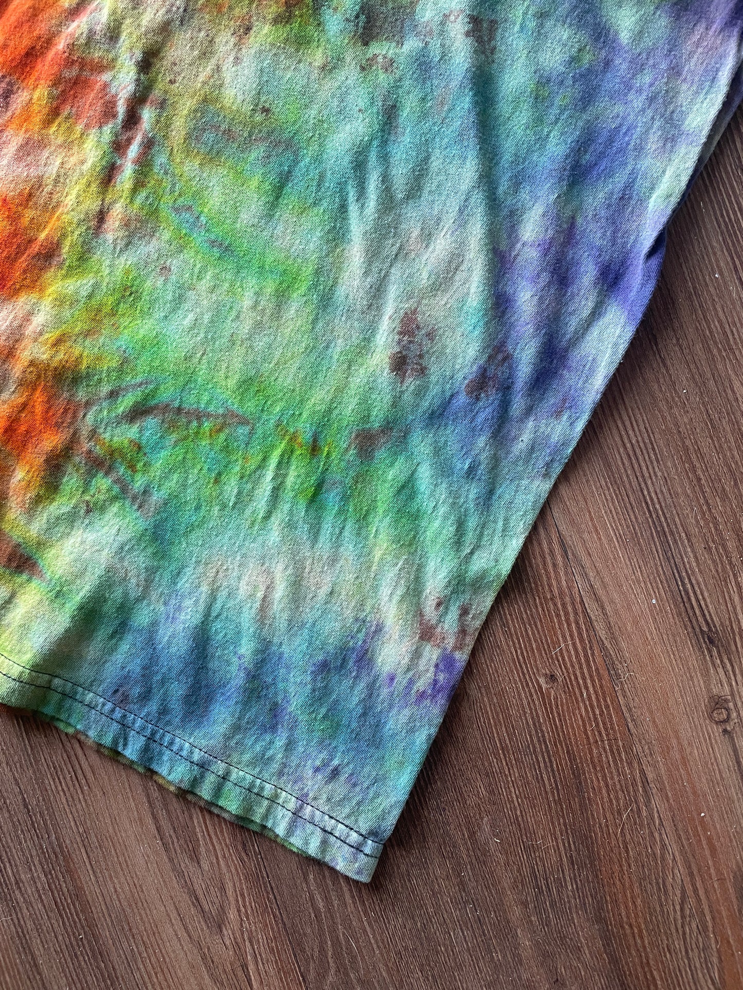 Medium Men’s Friends Handmade Tie Dye T-Shirt | Rainbow Bleach Reverse Galaxy Tie Dye Short Sleeve