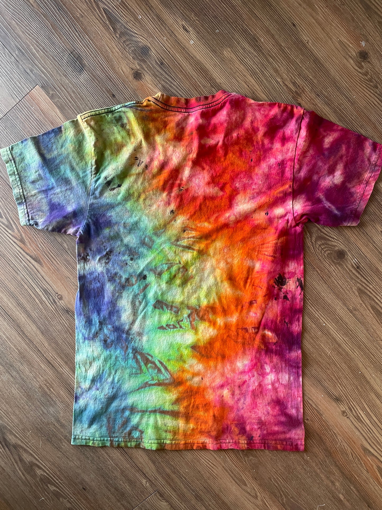 Medium Men’s Friends Handmade Tie Dye T-Shirt | Rainbow Bleach Reverse Galaxy Tie Dye Short Sleeve
