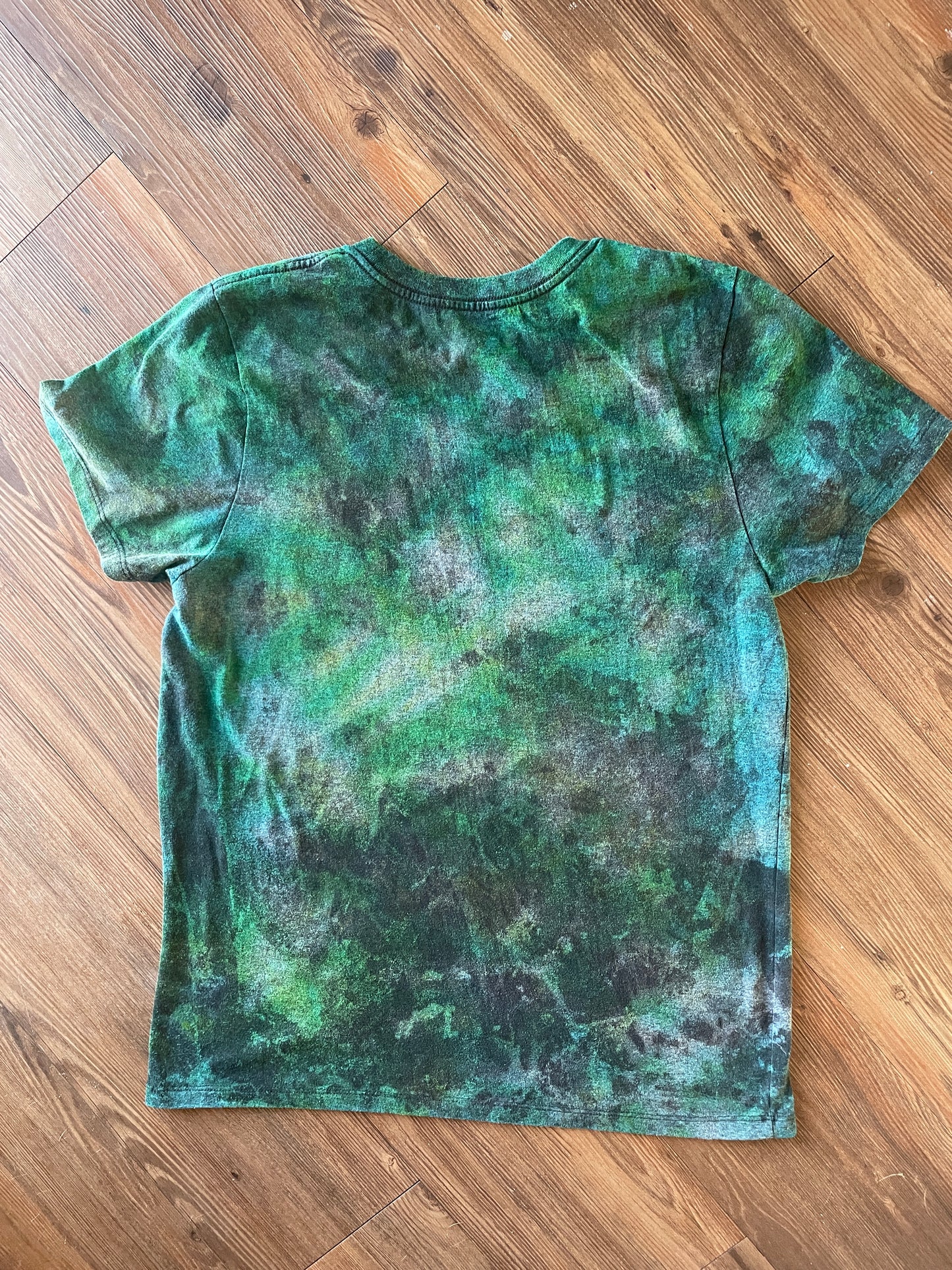 Medium Men’s Pizza Planet Handmade Tie Dye T-Shirt | Black and Green Toy Story Reverse Galaxy Short Sleeve