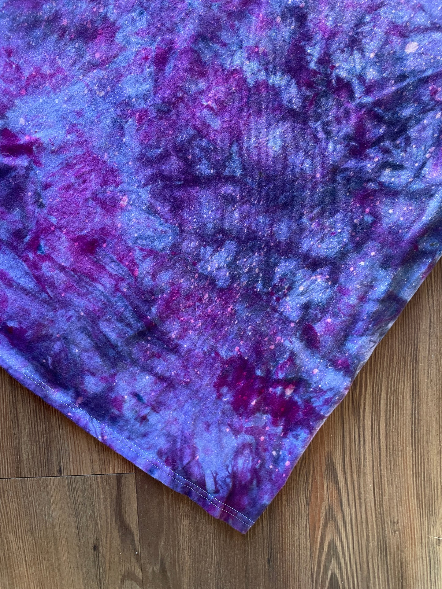 3XL Men’s Shades of Purple Galaxy Dye Handmade Tie Dye Short Sleeve T-Shirt