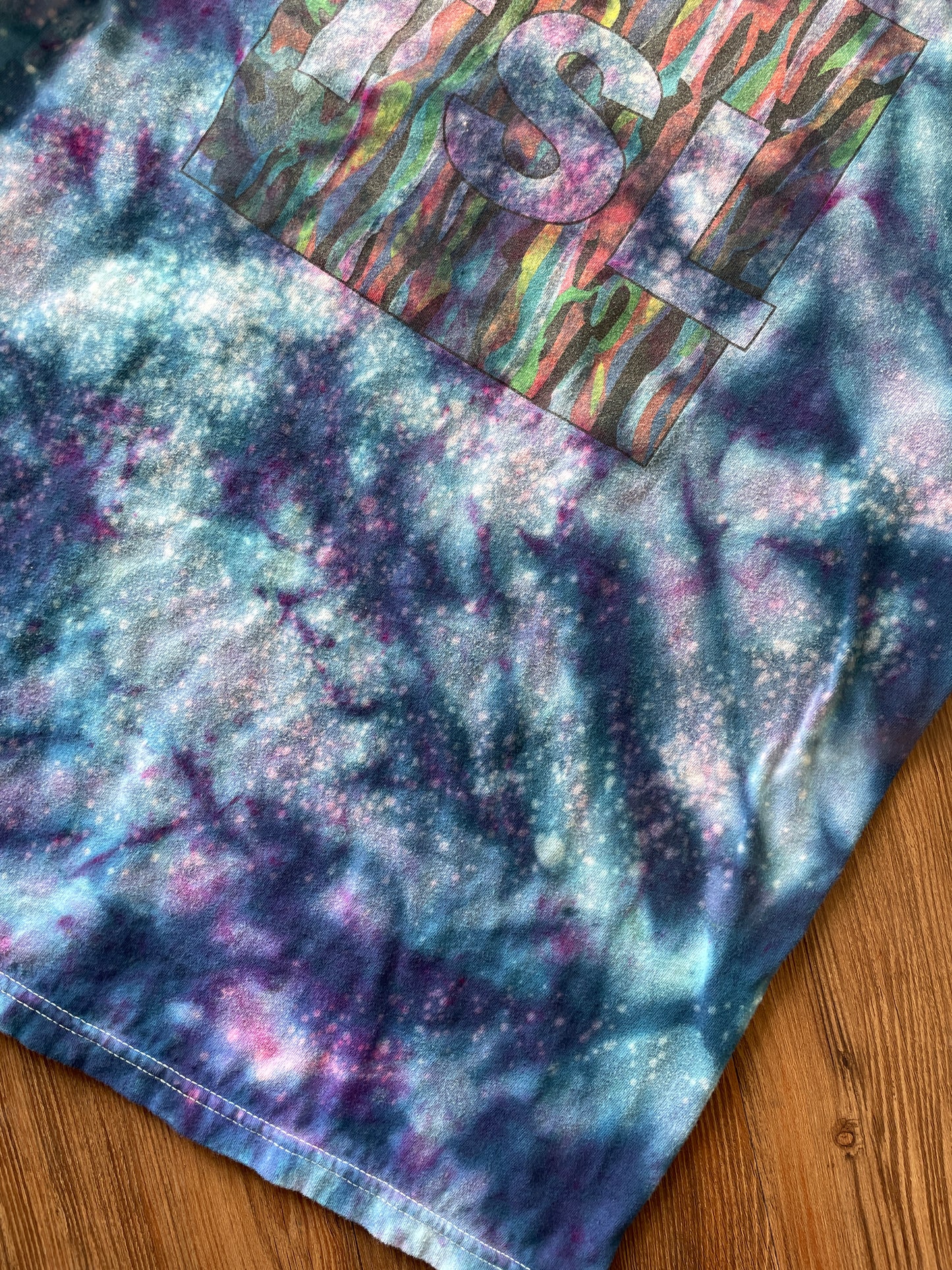 MEDIUM Men’s TSL Galaxy Tie Dye T-Shirt | Blue and Purple Ice Dye Short Sleeve