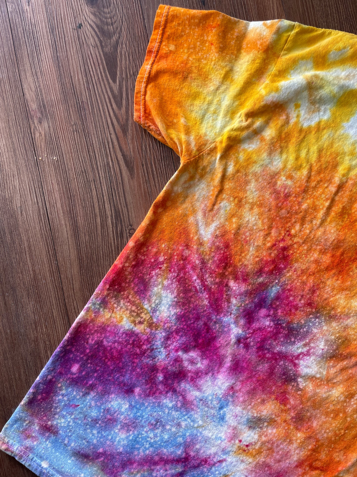 MEDIUM Men's Sunrise Galaxy Tie Dye T-Shirt | Blue, Pink and Yellow Ice Dye Short Sleeve