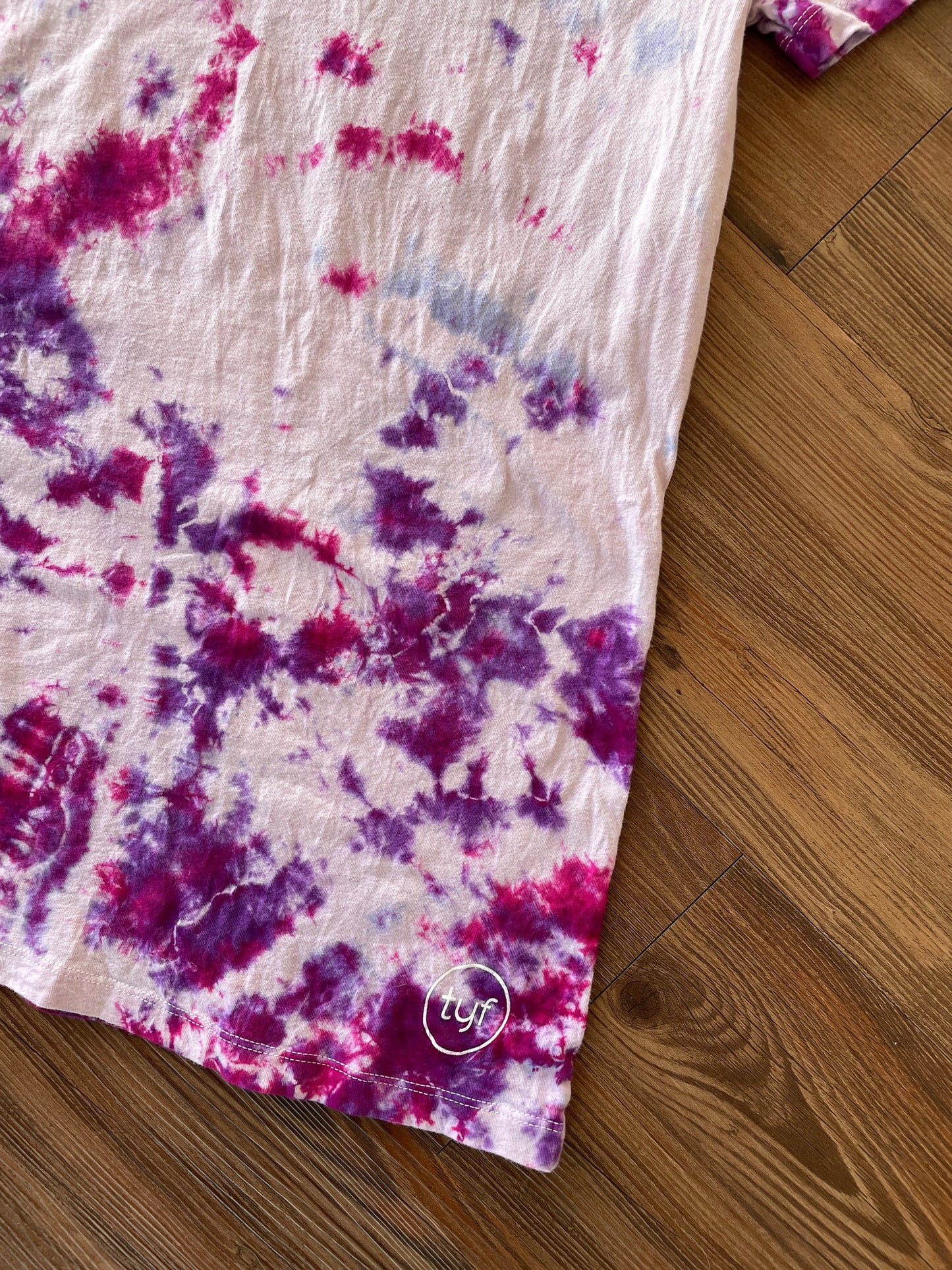 No More 1 in 4 Handmade Tie Dye t-shirt | Sexual Abuse Awareness Short Sleeve Top Women’s Medium | Sustainably Made