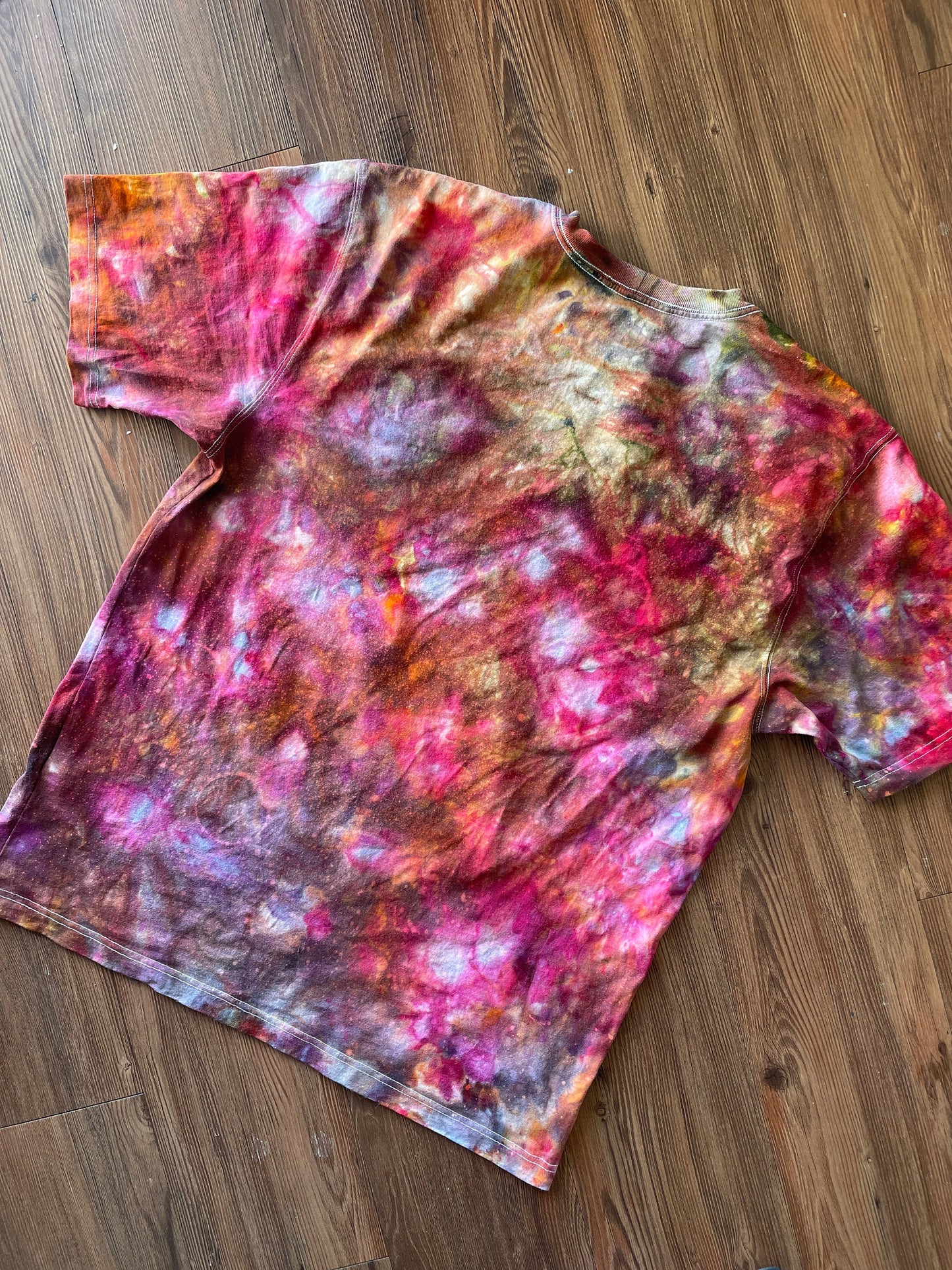 Carhartt Pocket Handmade Galaxy Tie Dye t-shirt | Oversized Loose Fit Fire Dye Ice Dye Short Sleeve Top Unisex Size Large