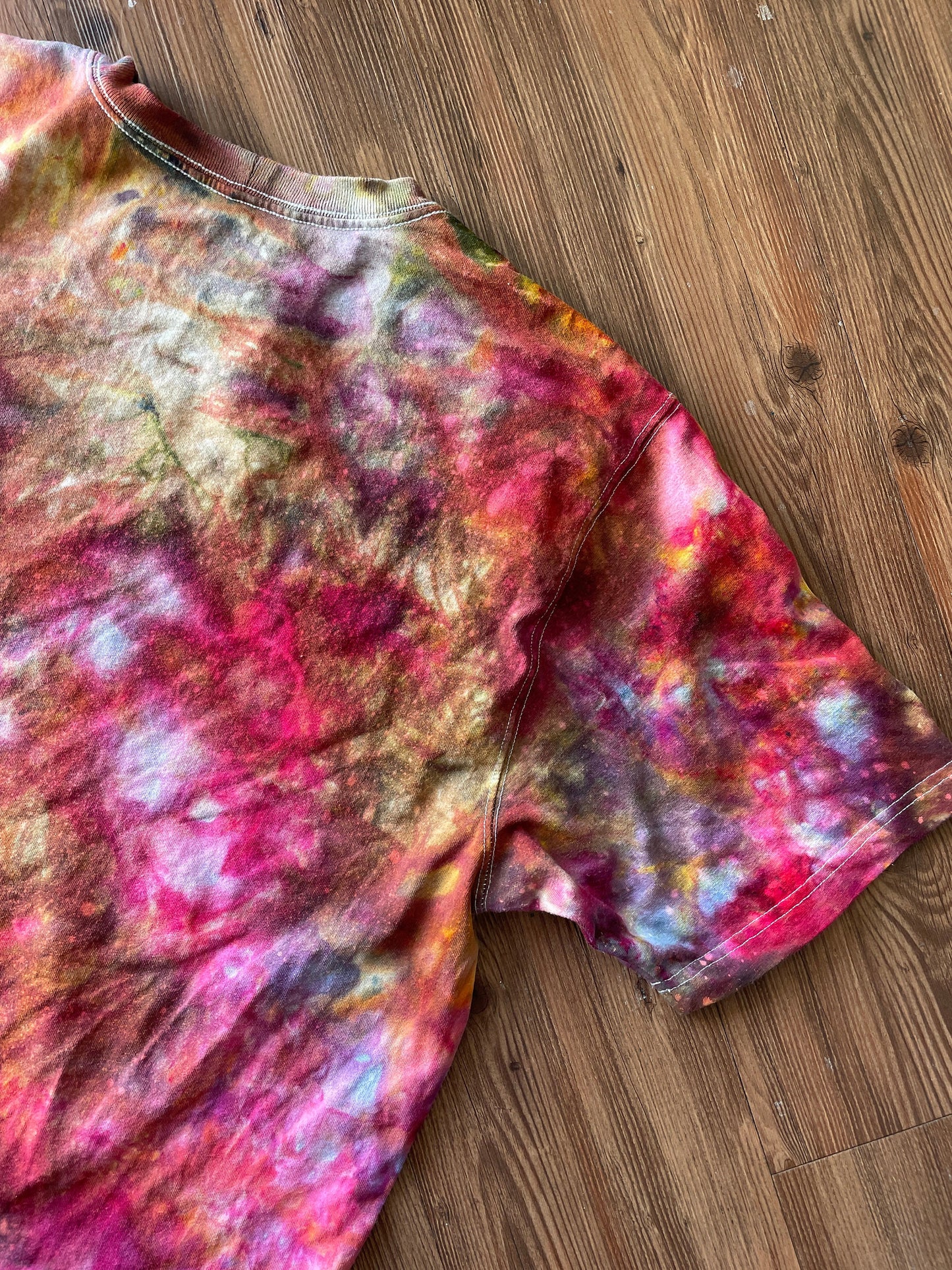 Carhartt Pocket Handmade Galaxy Tie Dye t-shirt | Oversized Loose Fit Fire Dye Ice Dye Short Sleeve Top Unisex Size Large