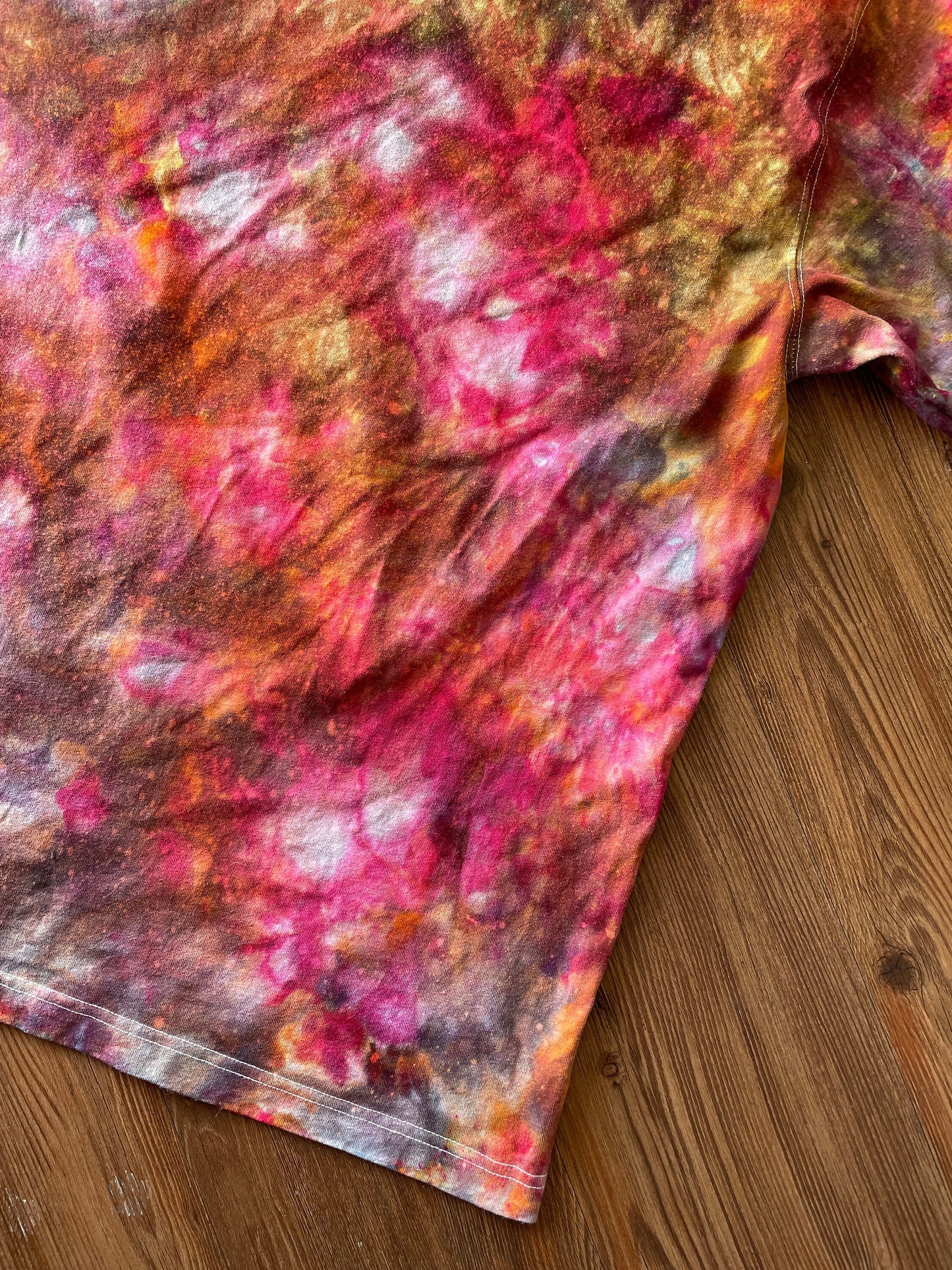 Carhartt Pocket Handmade Galaxy Tie Dye t-shirt | Oversized Loose Fit Fire Dye Ice Dye Short Sleeve Top Unisex Size Large