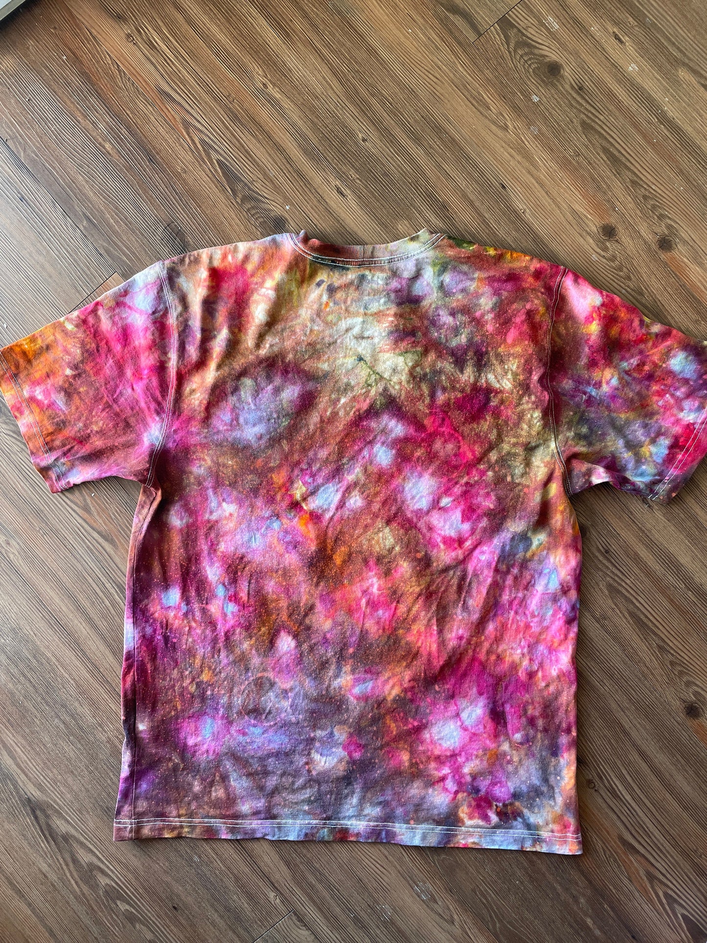 Carhartt Pocket Handmade Galaxy Tie Dye t-shirt | Oversized Loose Fit Fire Dye Ice Dye Short Sleeve Top Unisex Size Large