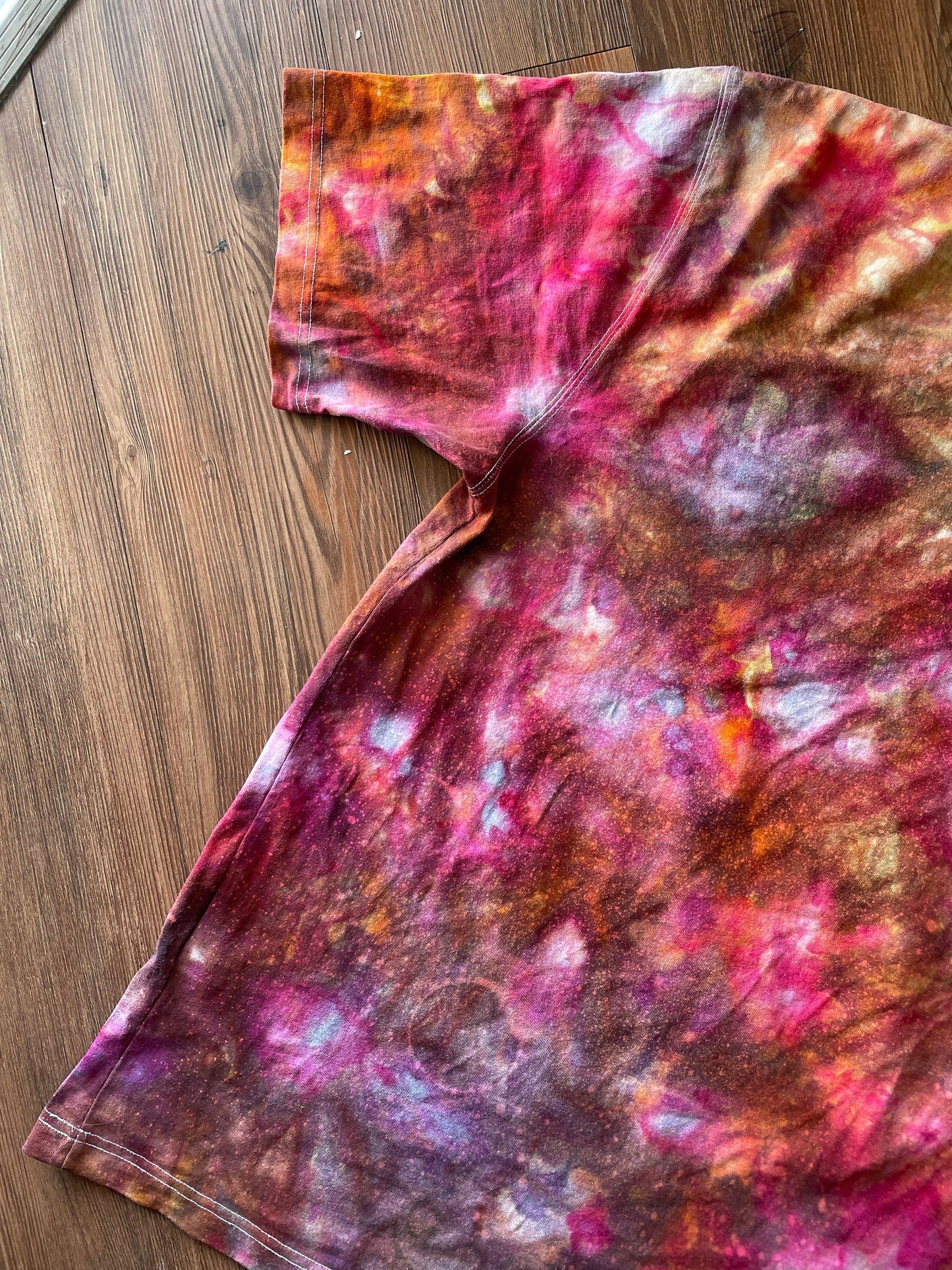 Carhartt Pocket Handmade Galaxy Tie Dye t-shirt | Oversized Loose Fit Fire Dye Ice Dye Short Sleeve Top Unisex Size Large
