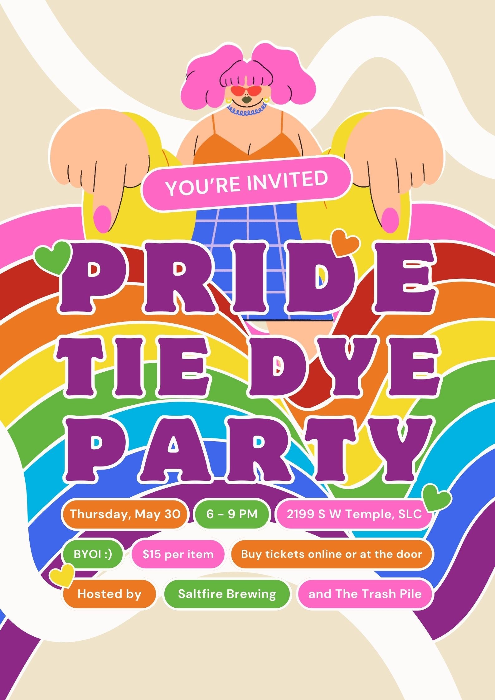 PRIDE Tie Dye Party at SaltFire Brewing