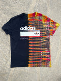 adidas Originals Pink, Orange, and Black Short Sleeve Tie Dye T-Shirt | Men's Medium