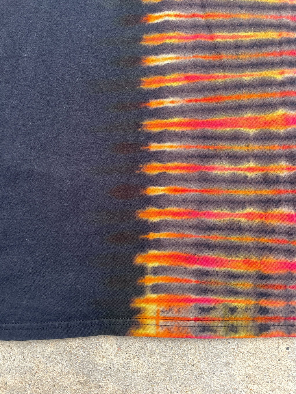 adidas Originals Pink, Orange, and Black Short Sleeve Tie Dye T-Shirt | Men's Medium