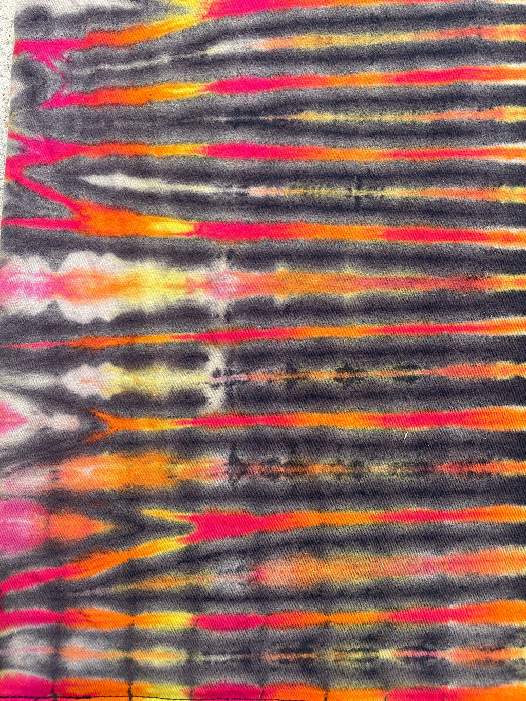 adidas Originals Pink, Orange, and Black Short Sleeve Tie Dye T-Shirt | Men's Medium