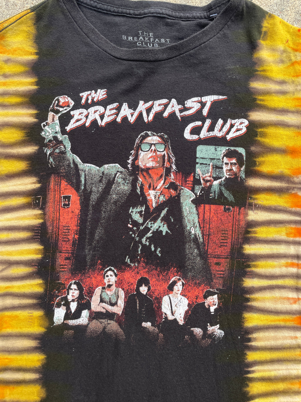 The Breakfast Club Pink, Orange, and Black Short Sleeve Tie Dye T-Shirt | Men's Medium