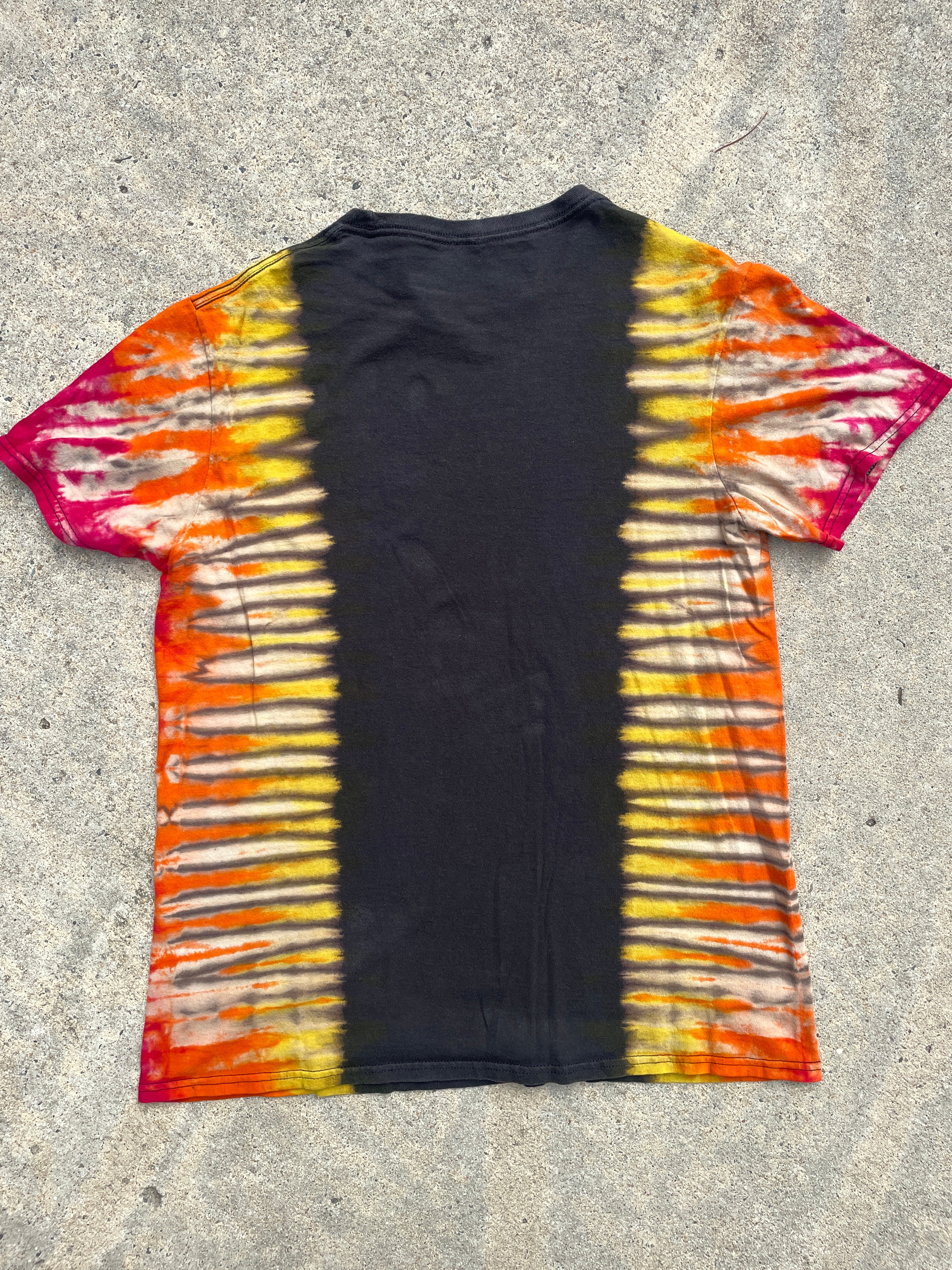 The Breakfast Club Pink, Orange, and Black Short Sleeve Tie Dye T-Shirt | Men's Medium