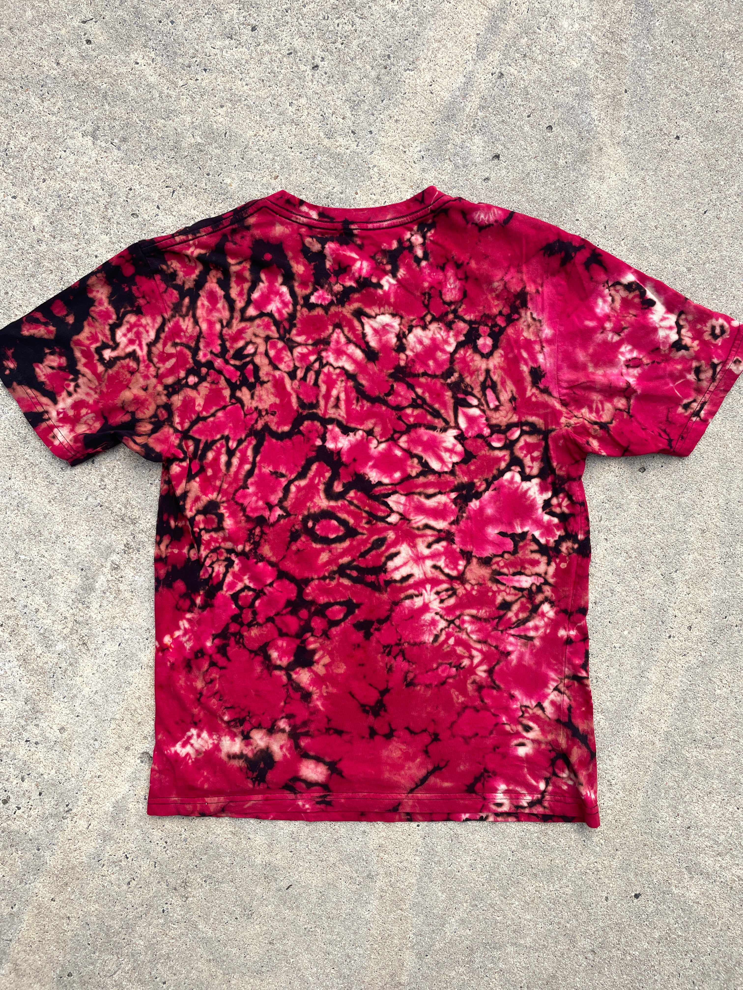 Tupac Shakur Red and Black Short Sleeve Tie Dye T-Shirt | Men's Medium