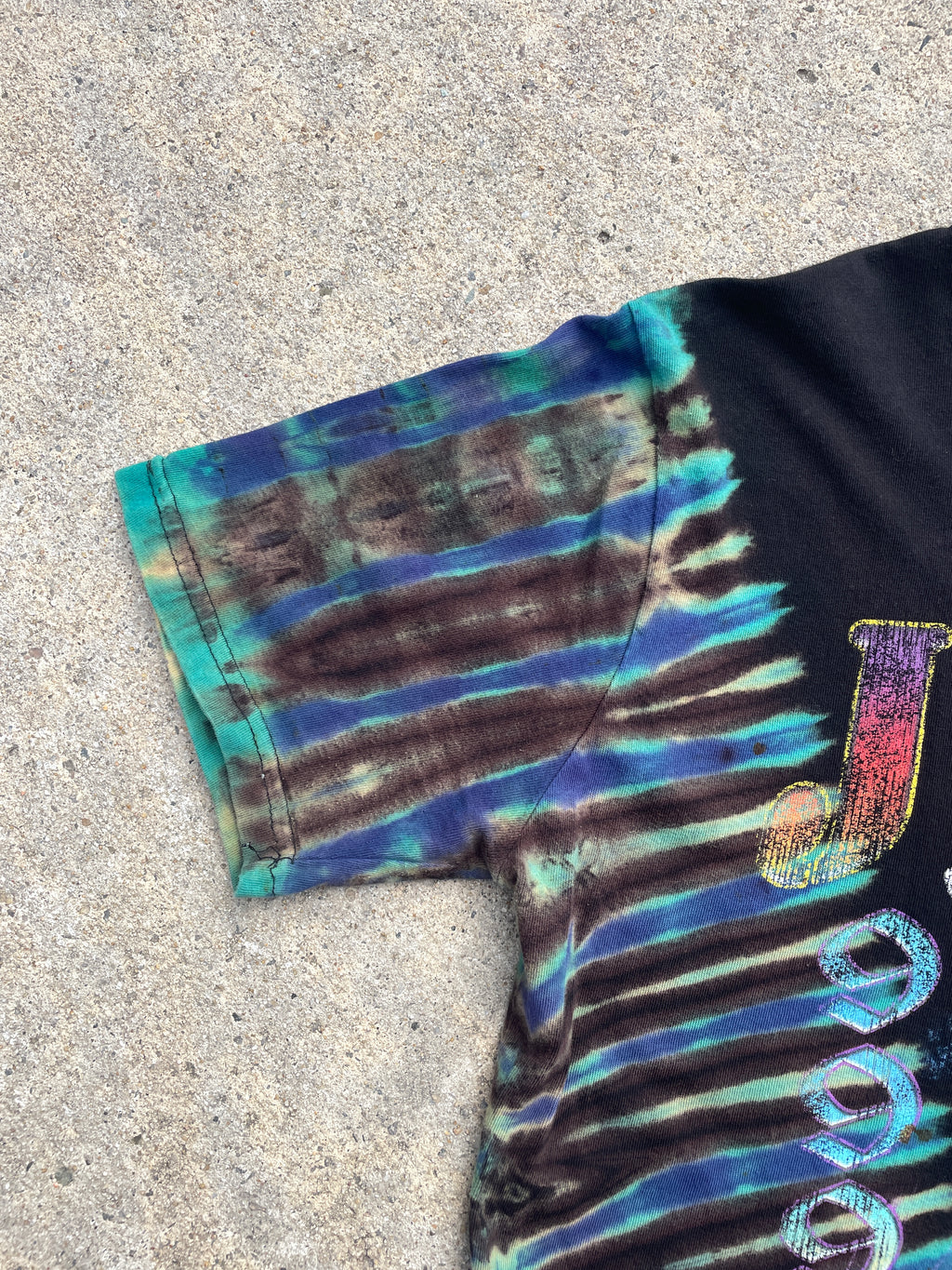 Juice World 999 Black and Blue Short Sleeve Tie Dye T-Shirt | Men's Medium