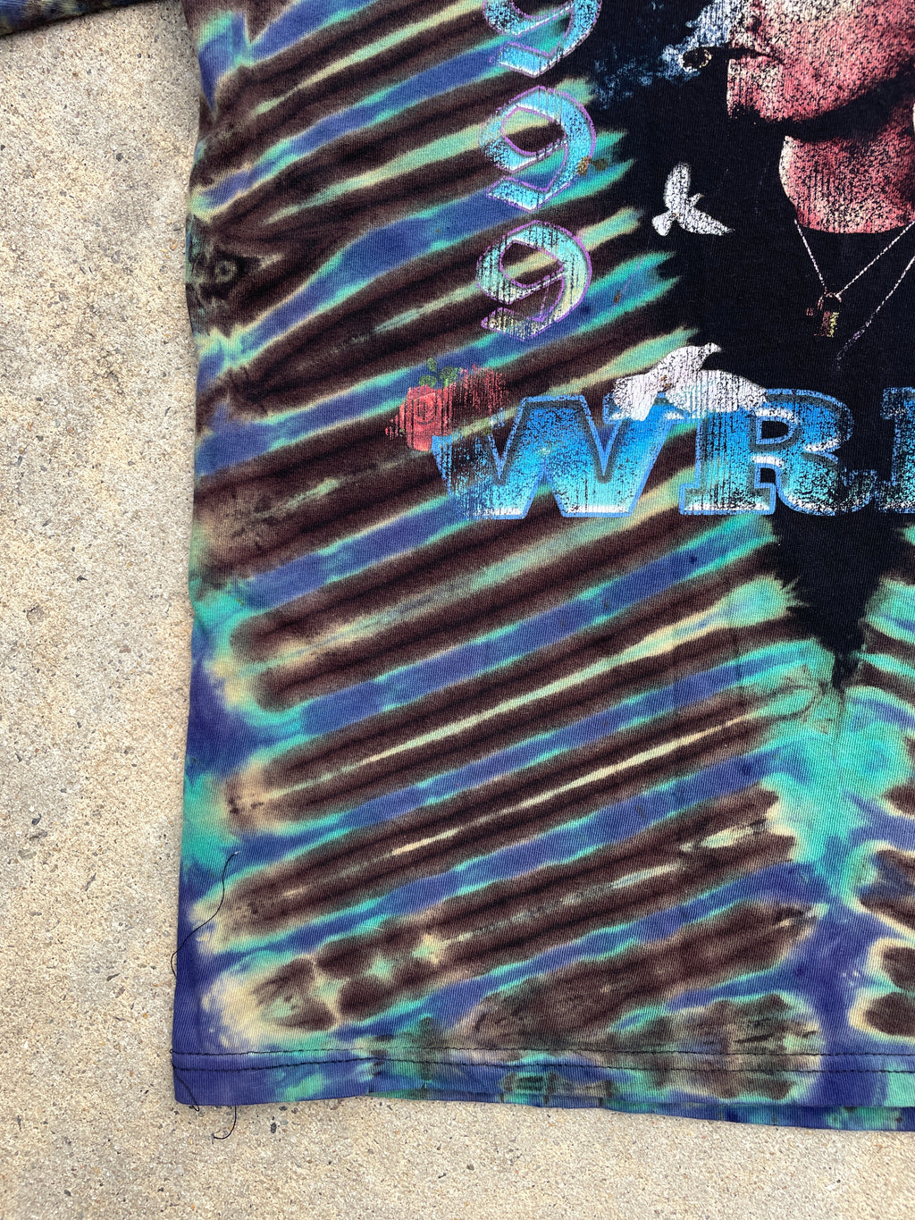 Juice World 999 Black and Blue Short Sleeve Tie Dye T-Shirt | Men's Medium