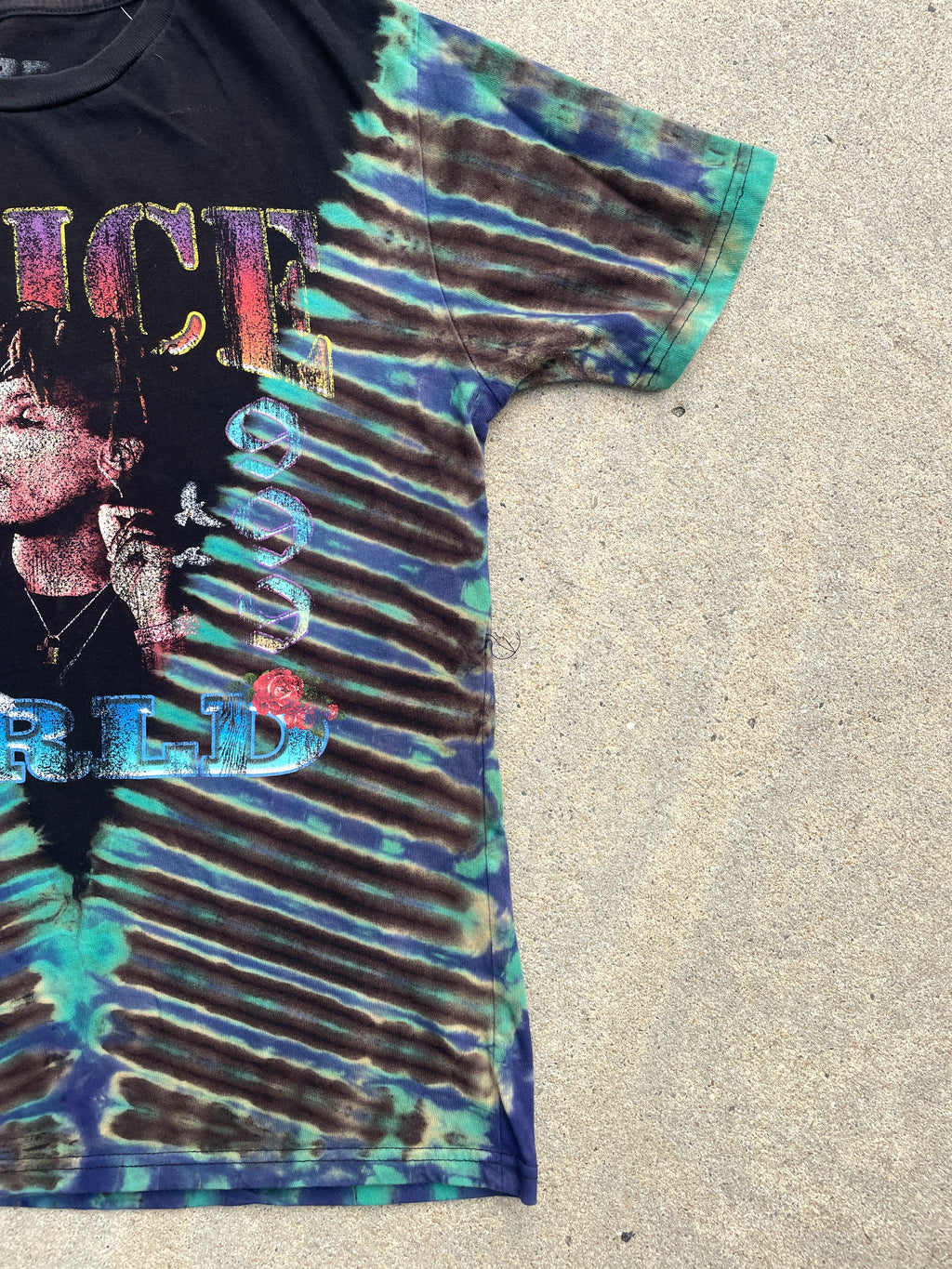 Juice World 999 Black and Blue Short Sleeve Tie Dye T-Shirt | Men's Medium