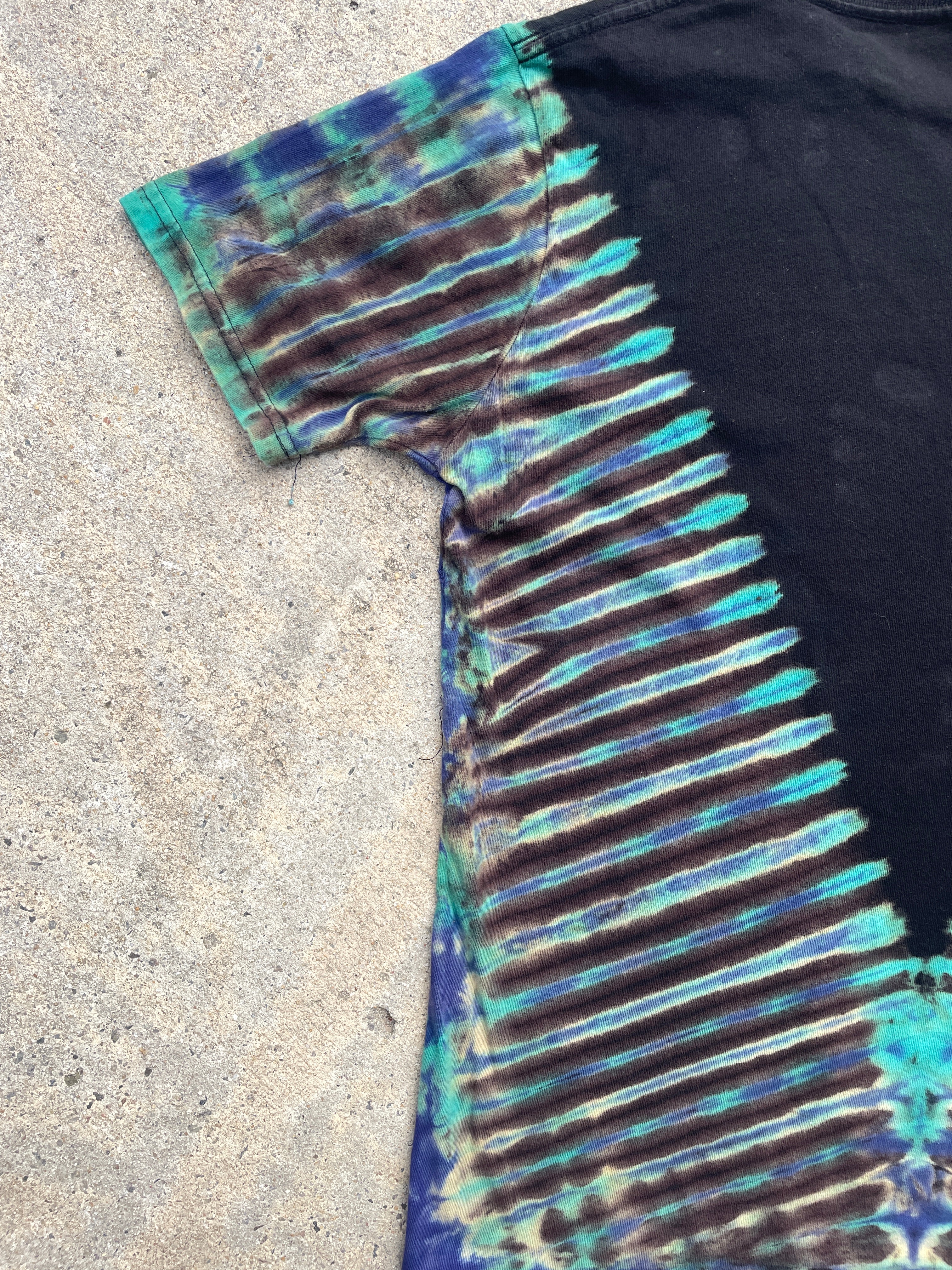 Juice World 999 Black and Blue Short Sleeve Tie Dye T-Shirt | Men's Medium