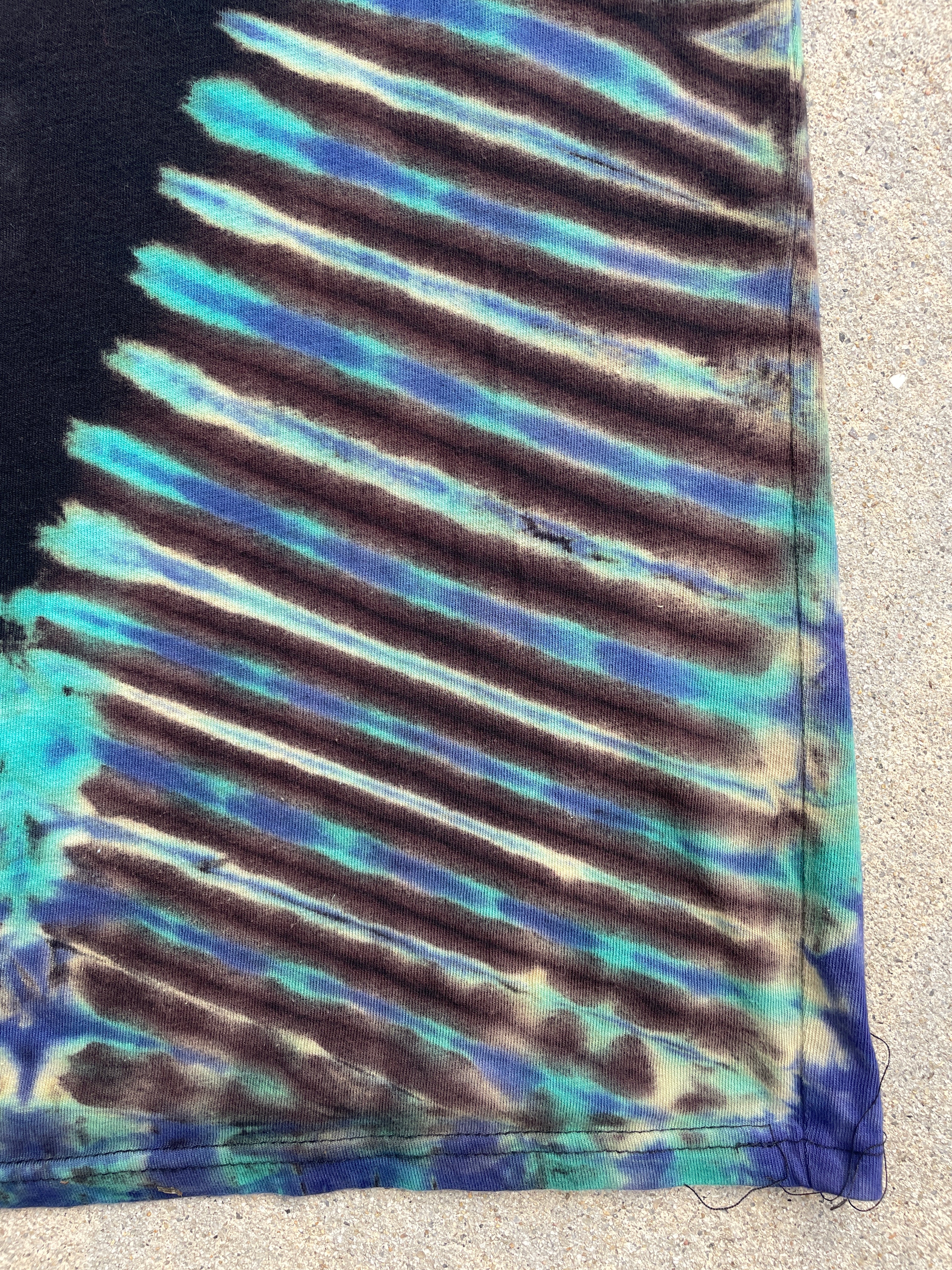 Juice World 999 Black and Blue Short Sleeve Tie Dye T-Shirt | Men's Medium
