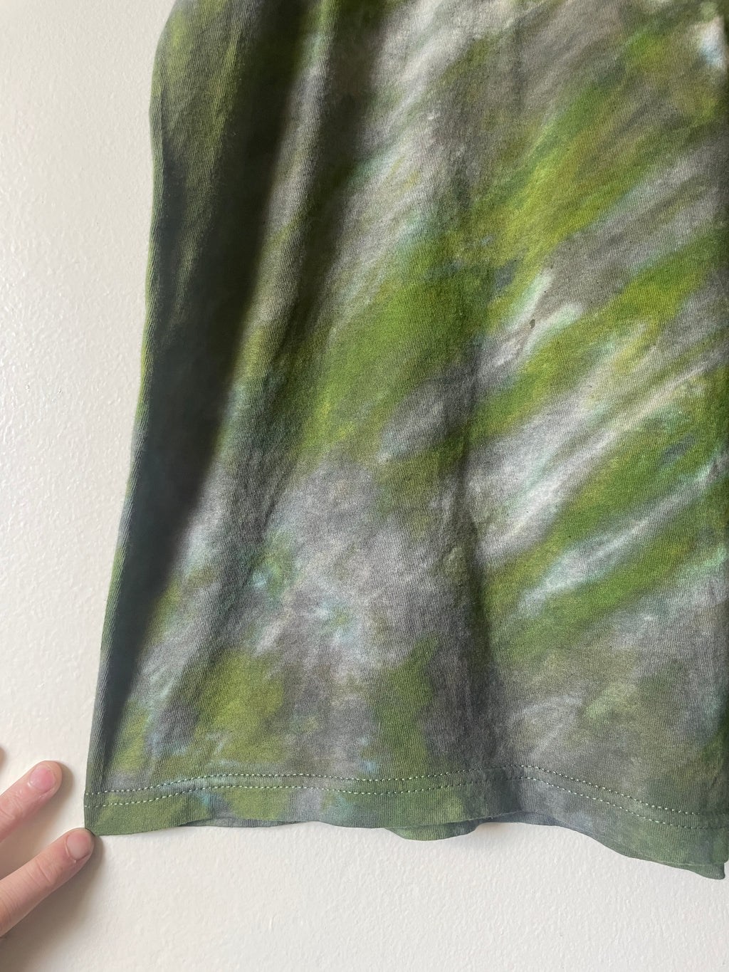 Large Men's Saguaro Cactus Handmade Reverse Tie Dye T-Shirt | One-Of-a-Kind Upcycled Green and Black Short Sleeve Shirt