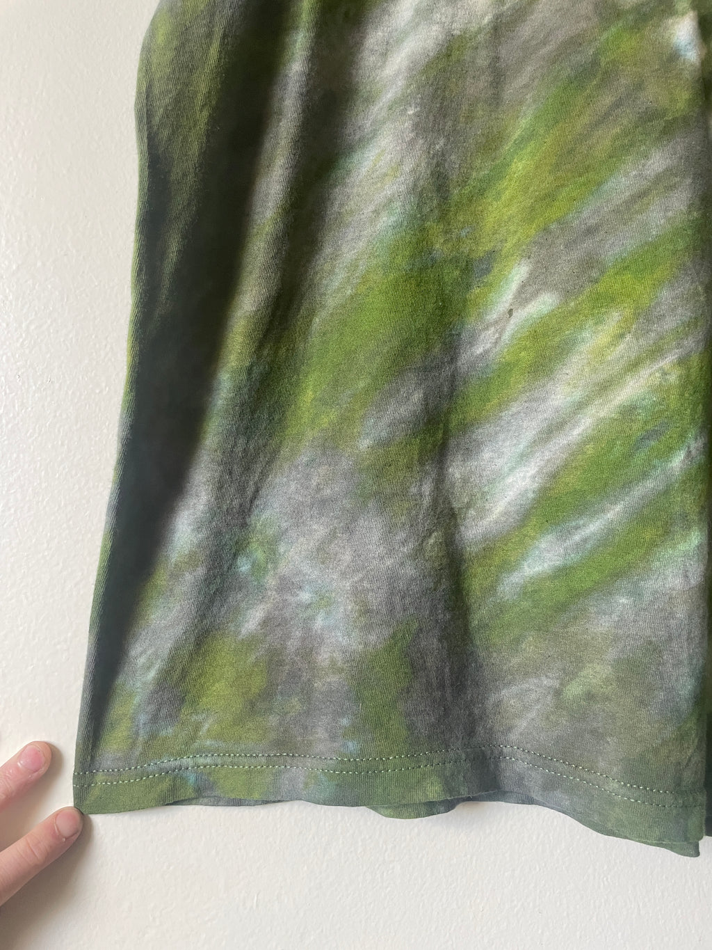 Large Men's Saguaro Cactus Handmade Reverse Tie Dye T-Shirt | One-Of-a-Kind Upcycled Green and Black Short Sleeve Shirt