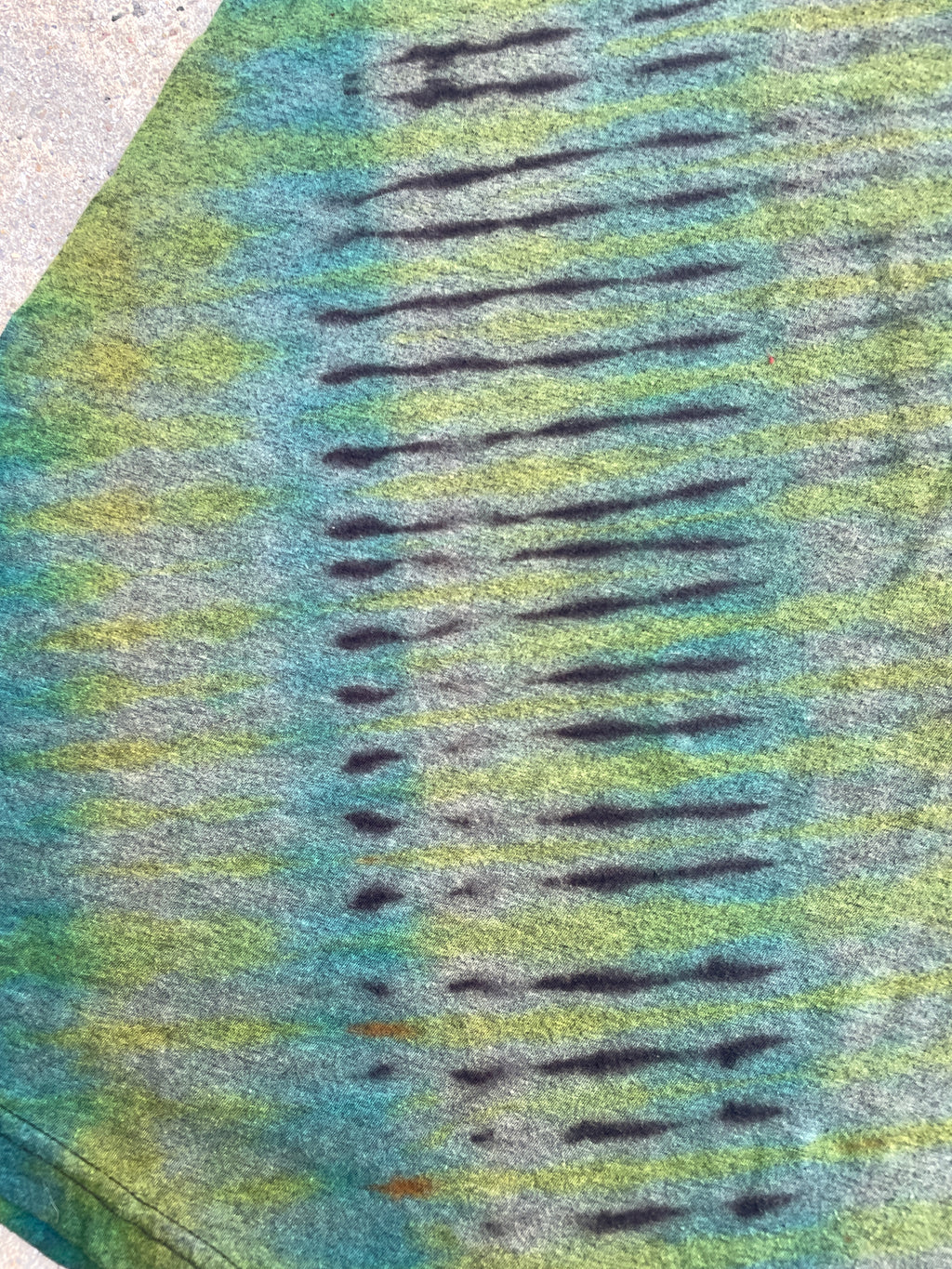 Smith Fly Ties Black and Green Short Sleeve Tie Dye T-Shirt | Men's Large