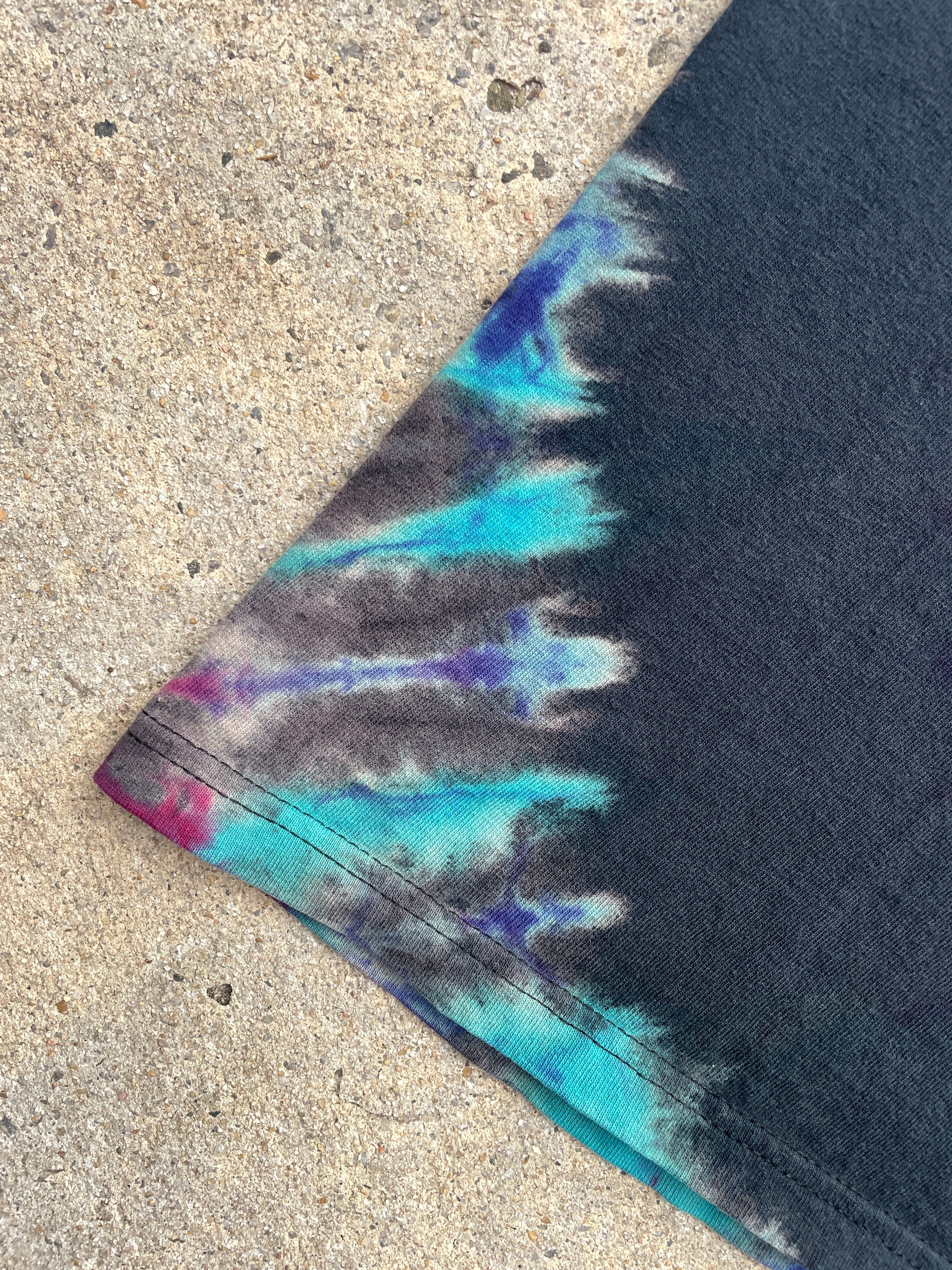 NASA Johnson Space. Center Black, Red, and Blue Short Sleeve Tie Dye T-Shirt | Men's Large