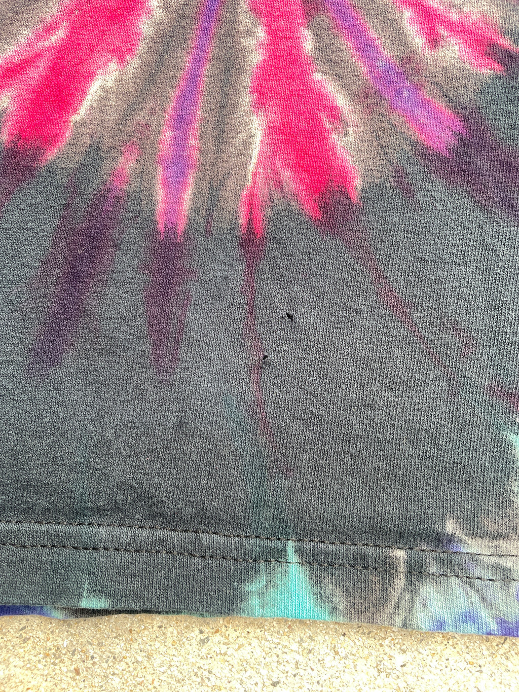 NASA Johnson Space. Center Black, Red, and Blue Short Sleeve Tie Dye T-Shirt | Men's Large