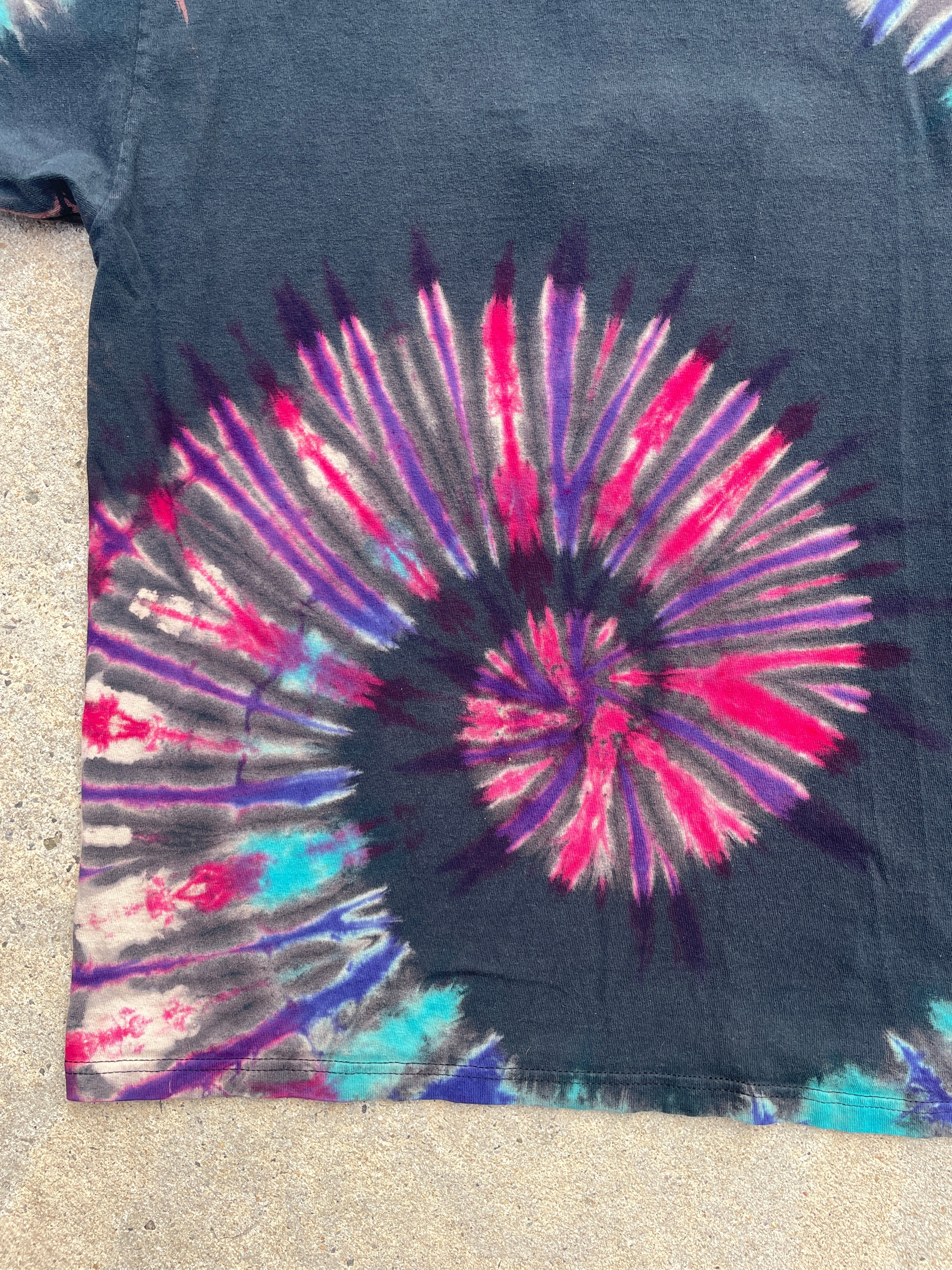 NASA Johnson Space. Center Black, Red, and Blue Short Sleeve Tie Dye T-Shirt | Men's Large