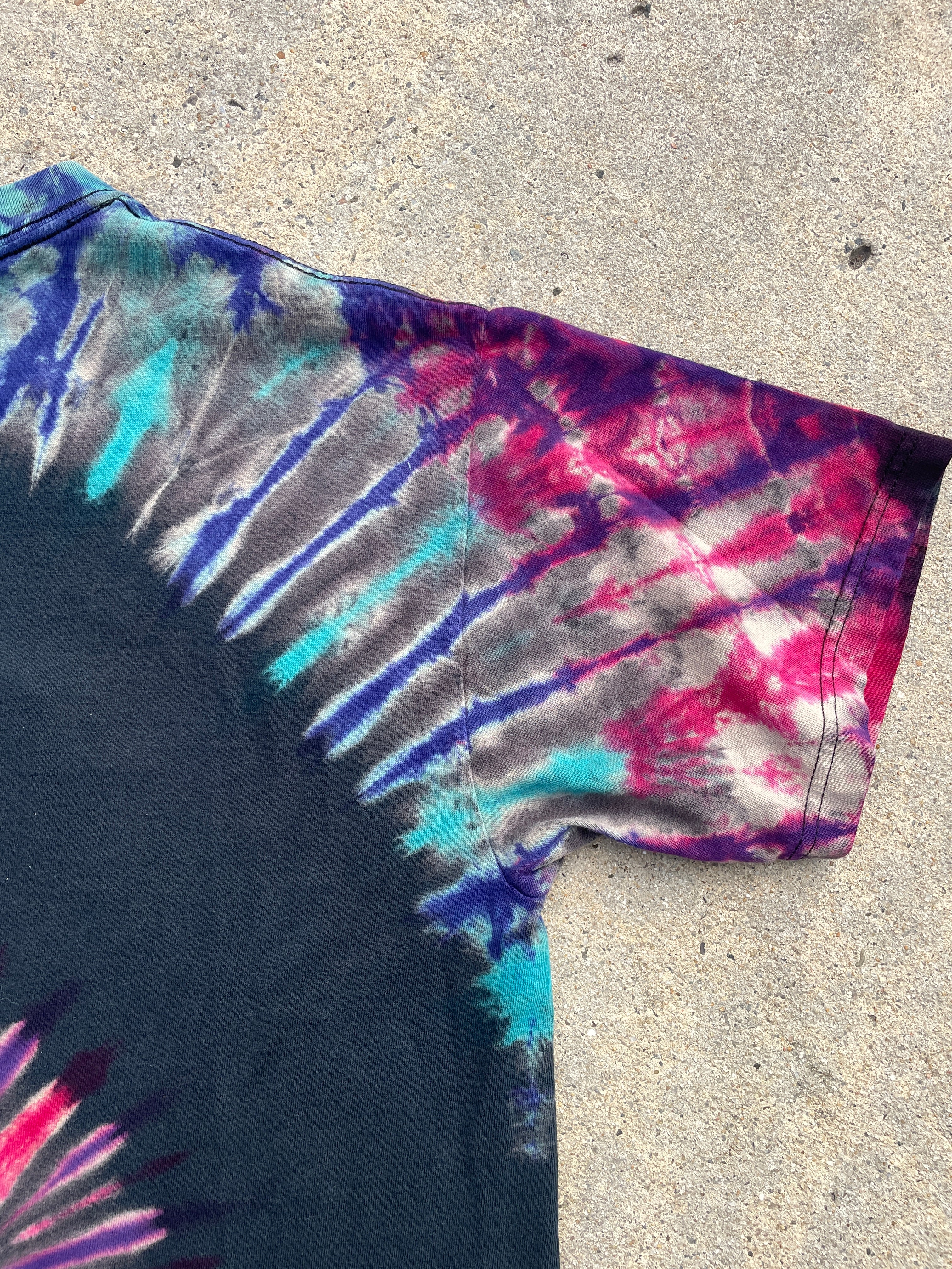 NASA Johnson Space. Center Black, Red, and Blue Short Sleeve Tie Dye T-Shirt | Men's Large