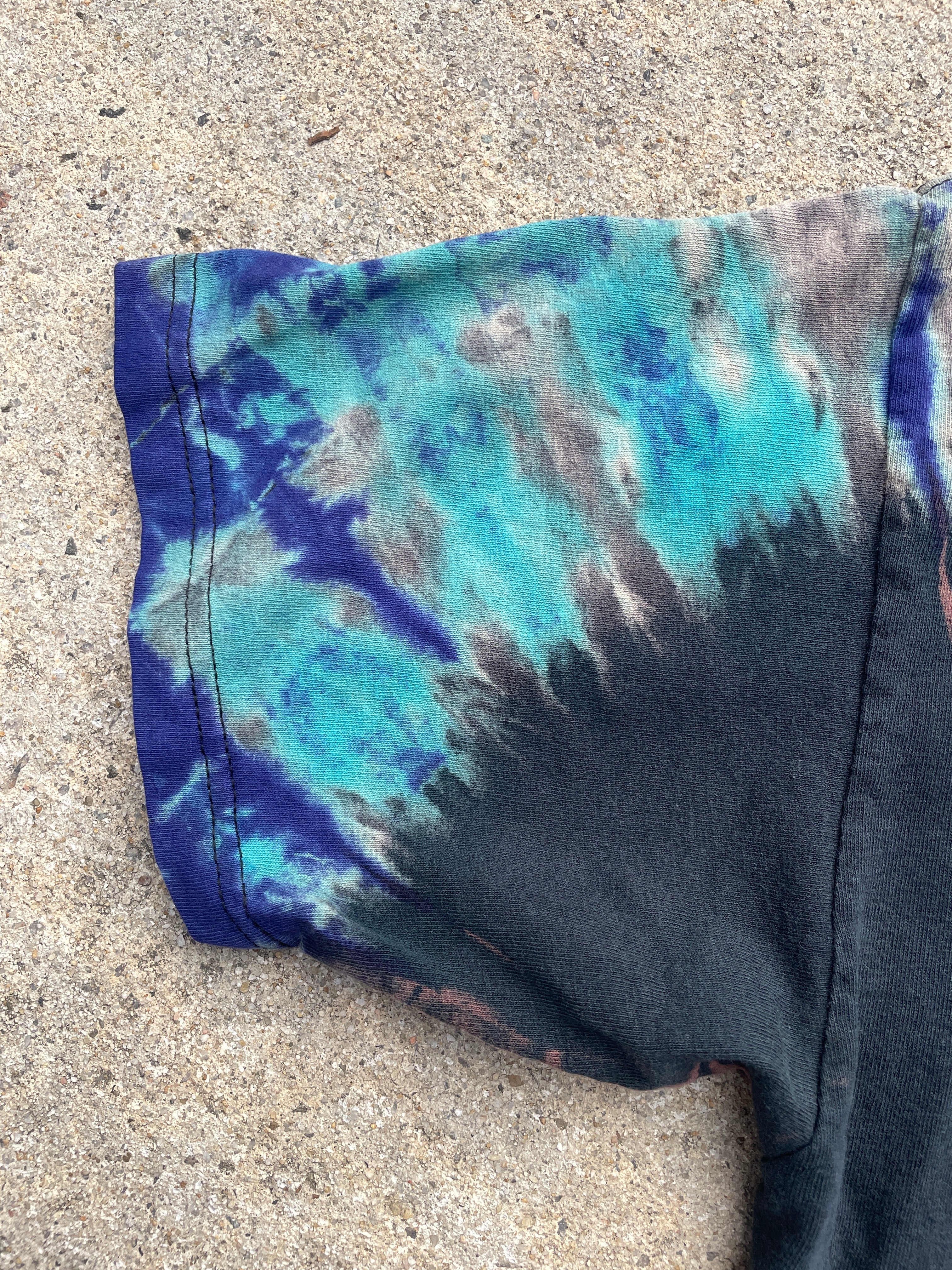 NASA Johnson Space. Center Black, Red, and Blue Short Sleeve Tie Dye T-Shirt | Men's Large