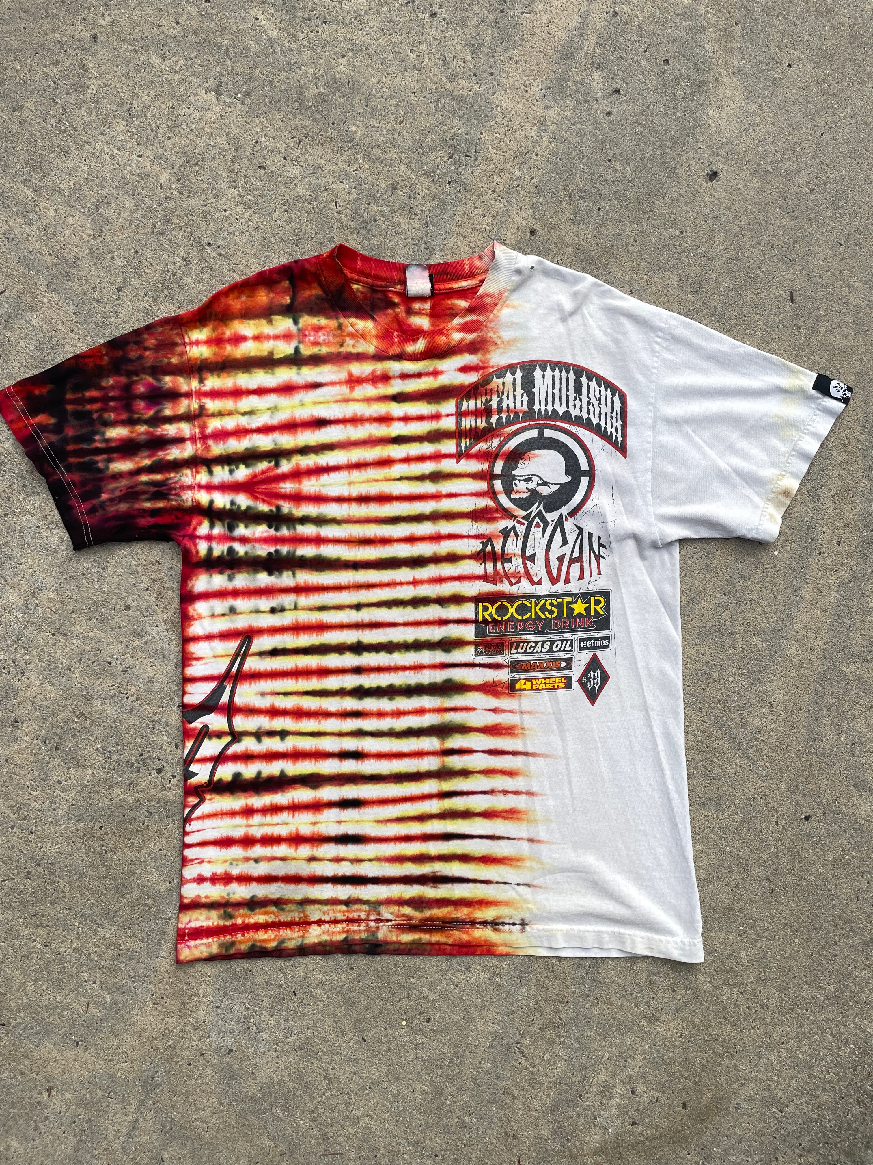 Metal Mulisha Red, Black, and White Short Sleeve Tie Dye T-Shirt | Men's Large