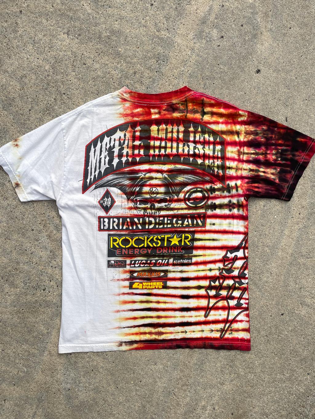 Metal Mulisha Red, Black, and White Short Sleeve Tie Dye T-Shirt | Men's Large