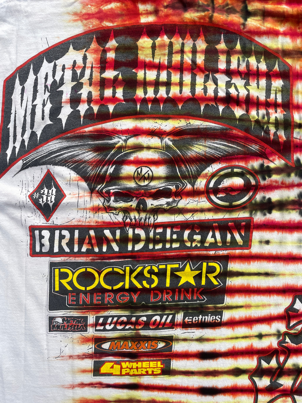 Metal Mulisha Red, Black, and White Short Sleeve Tie Dye T-Shirt | Men's Large