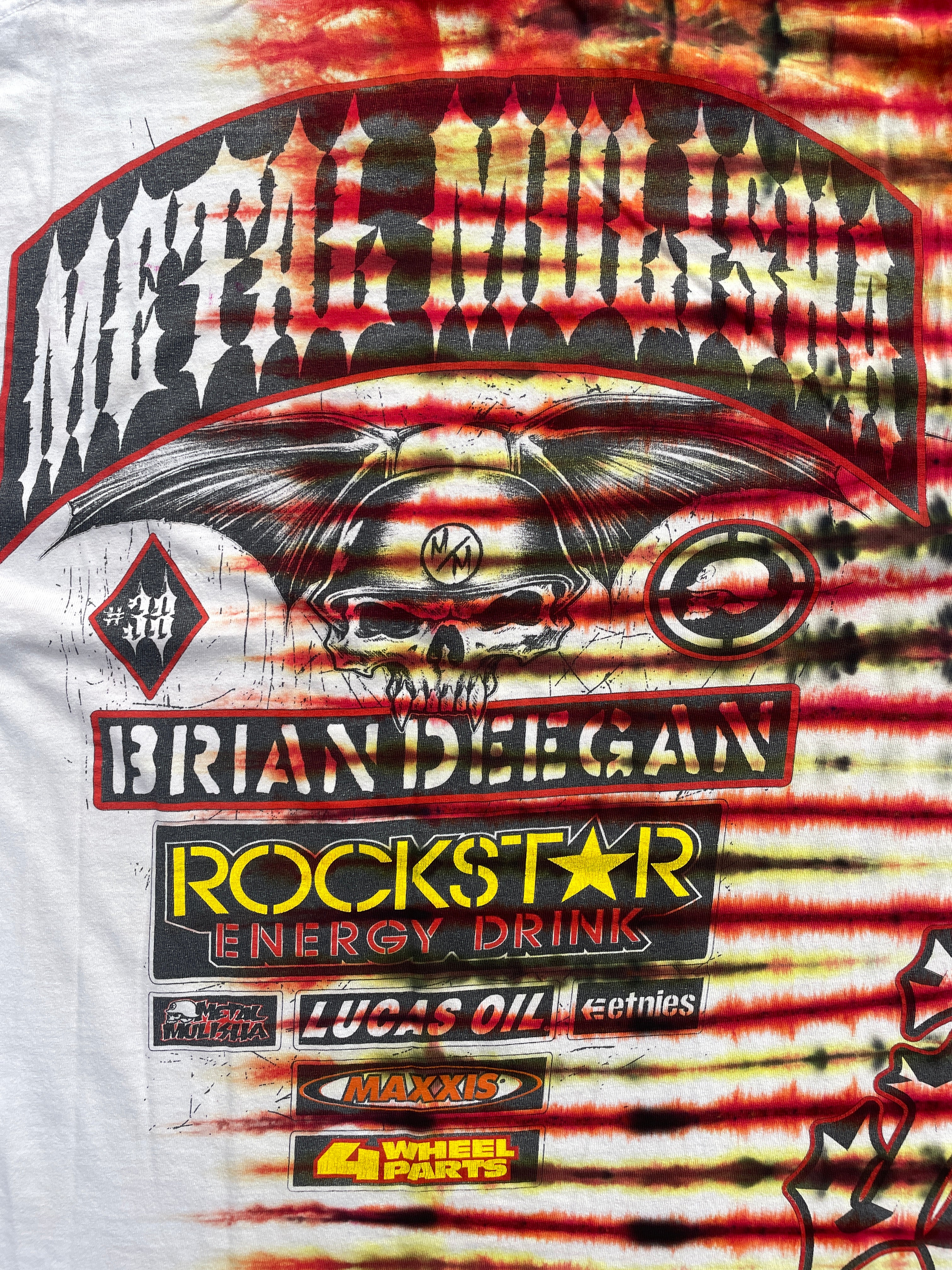 Metal Mulisha Red, Black, and White Short Sleeve Tie Dye T-Shirt | Men's Large