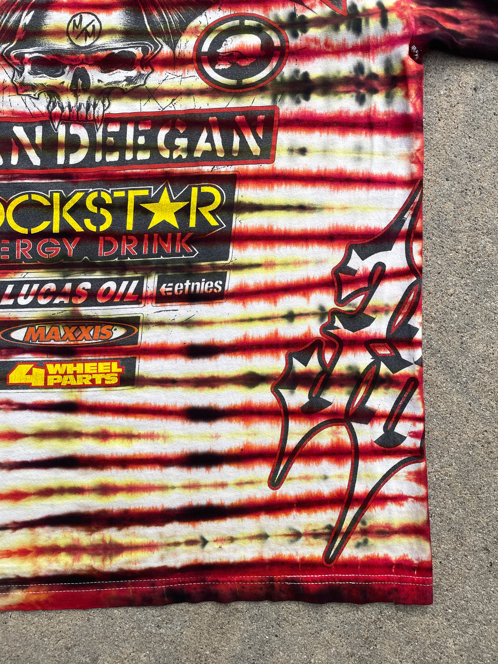 Metal Mulisha Red, Black, and White Short Sleeve Tie Dye T-Shirt | Men's Large