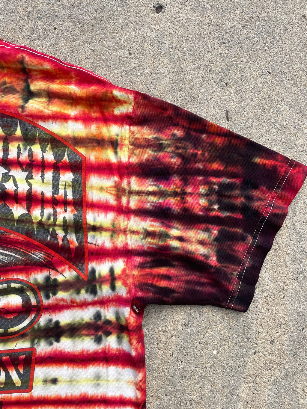 Metal Mulisha Red, Black, and White Short Sleeve Tie Dye T-Shirt | Men's Large