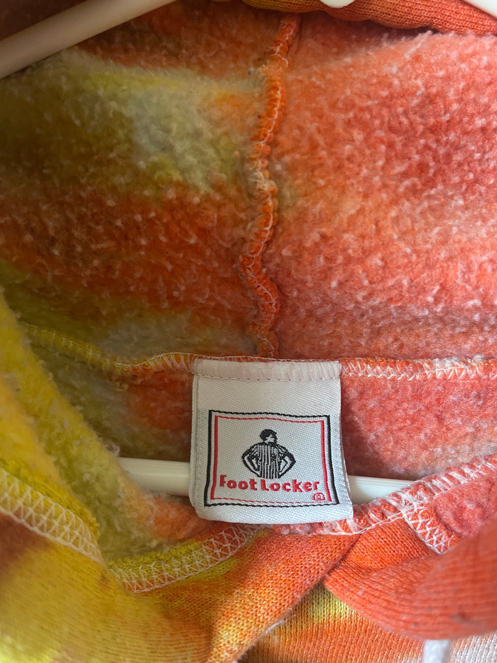 L/XL Men's Saguaro Cactus Handmade Tie Dye Hoodie | One-Of-a-Kind Upcycled Yellow and Orange Long Sleeve Sweatshirt