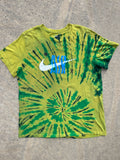 Nike Air Yellow and Blue Spiral Short Sleeve Tie Dye T-Shirt | Men's XL