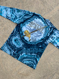 Salt Life Shut Up and Reel Blue Geode Long Sleeve Tie Dye T-Shirt | Men's XL