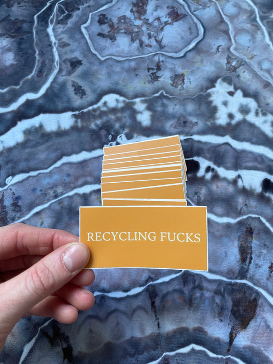 ORANGE Recycling Fucks Sticker