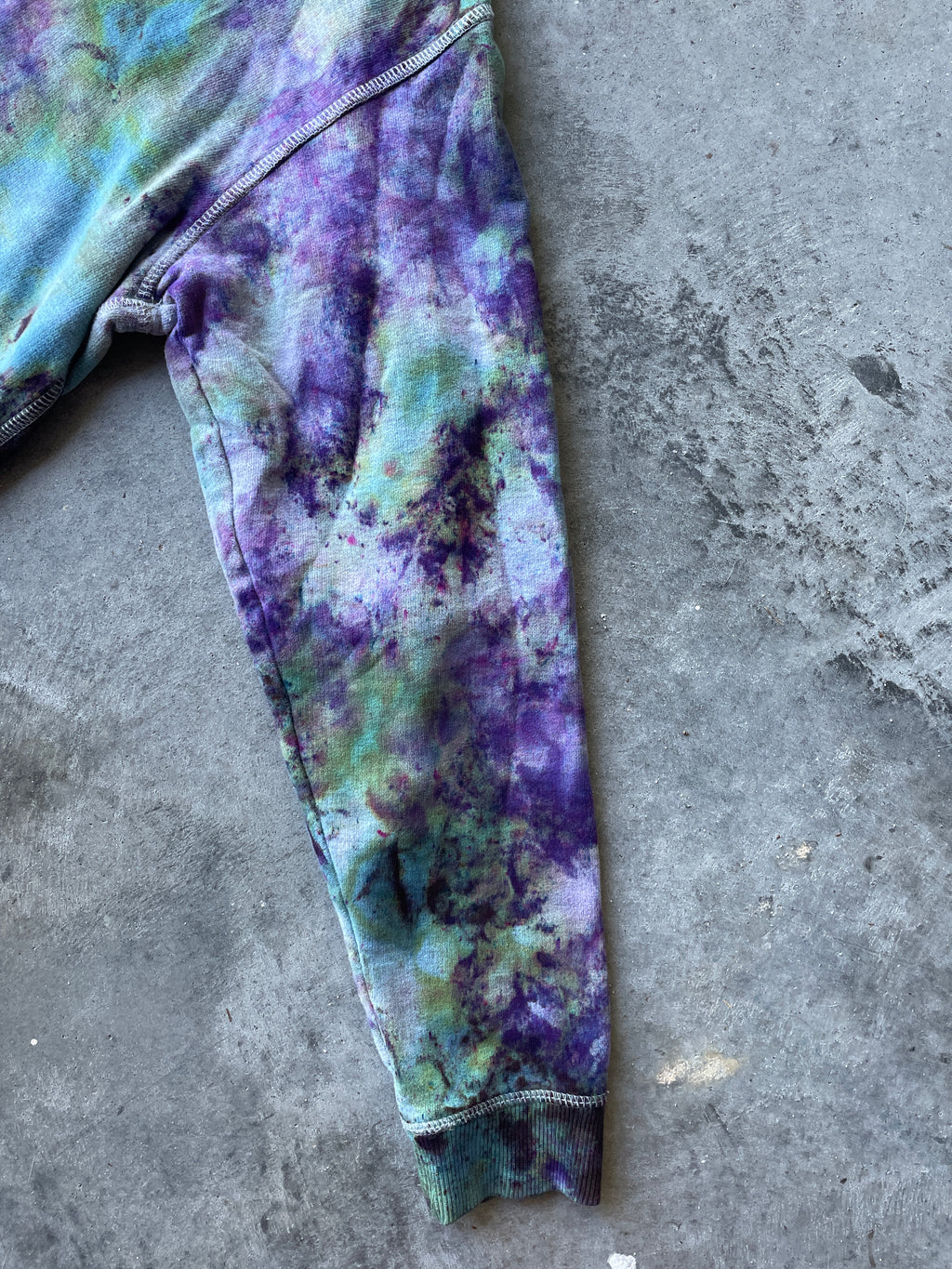 Ivy Park Galaxy Ice Dye Tie Dye Hoodie | One-of-a-Kind Blue and Purple Sweatshirt | Women's Medium